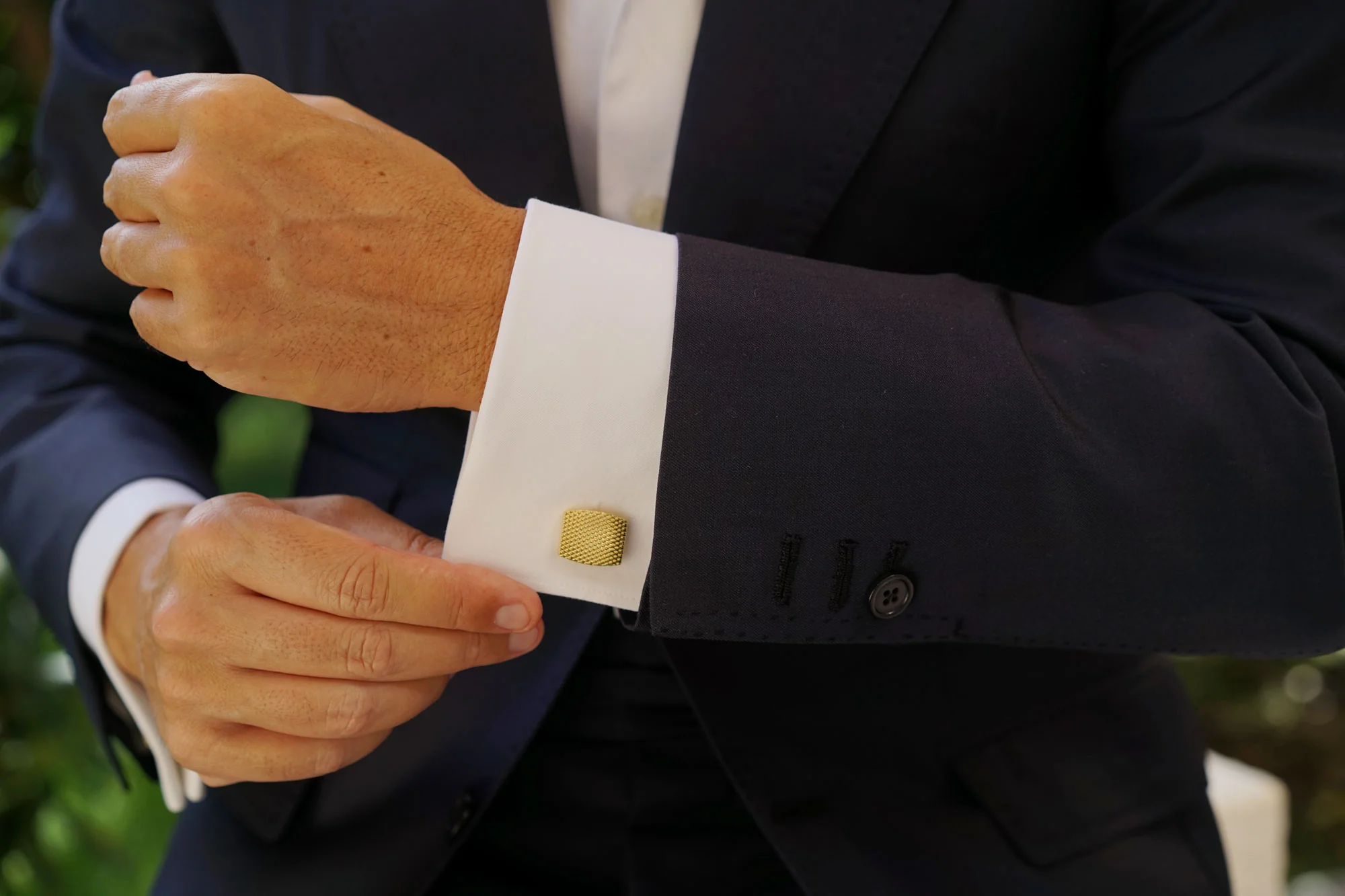 Honeycomb Gold Cufflinks - Image 8