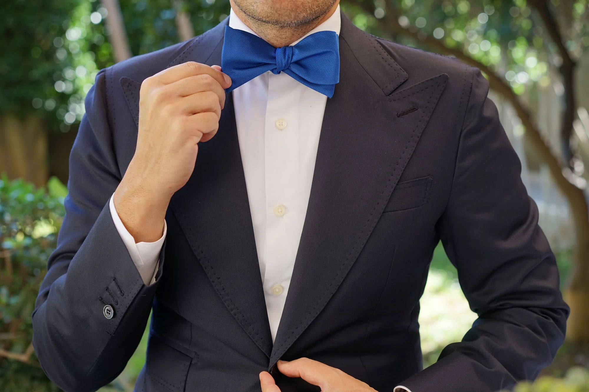 Horizon Blue Weave Self Bow Tie - Image 10