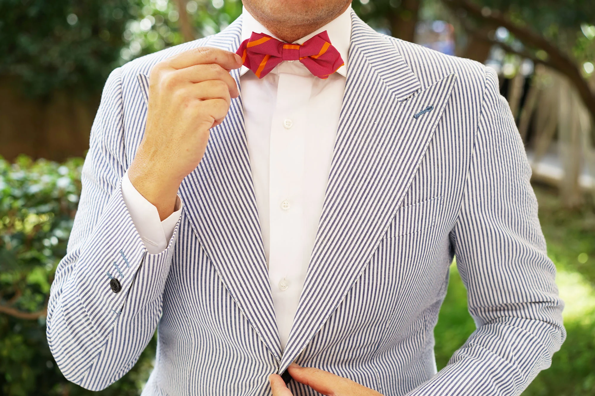 Hot Pink with Orange Diamond Bow Tie - Image 6