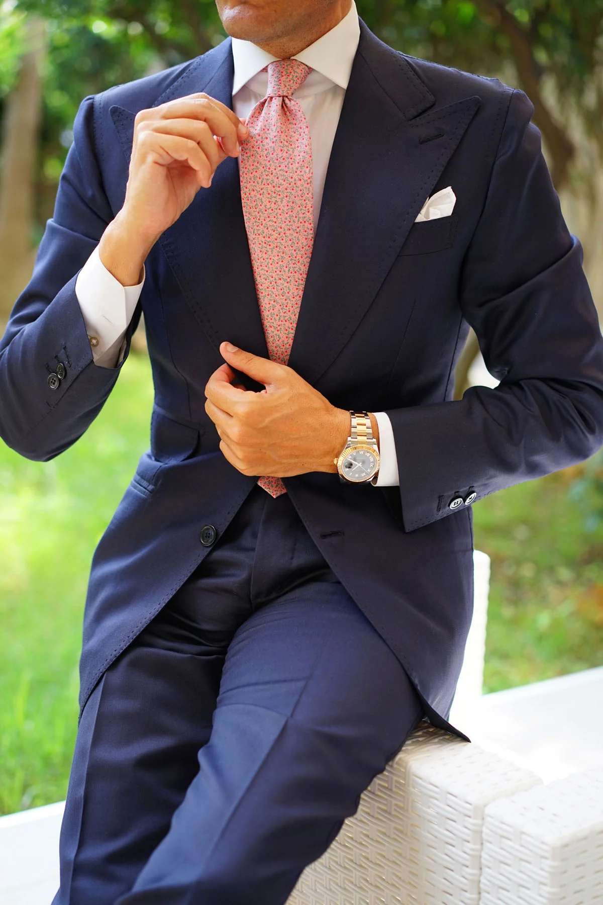 Houston Pink Floral Necktie - Image 10