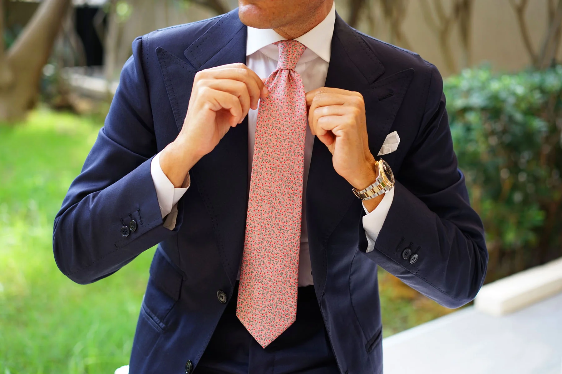 Houston Pink Floral Necktie - Image 11
