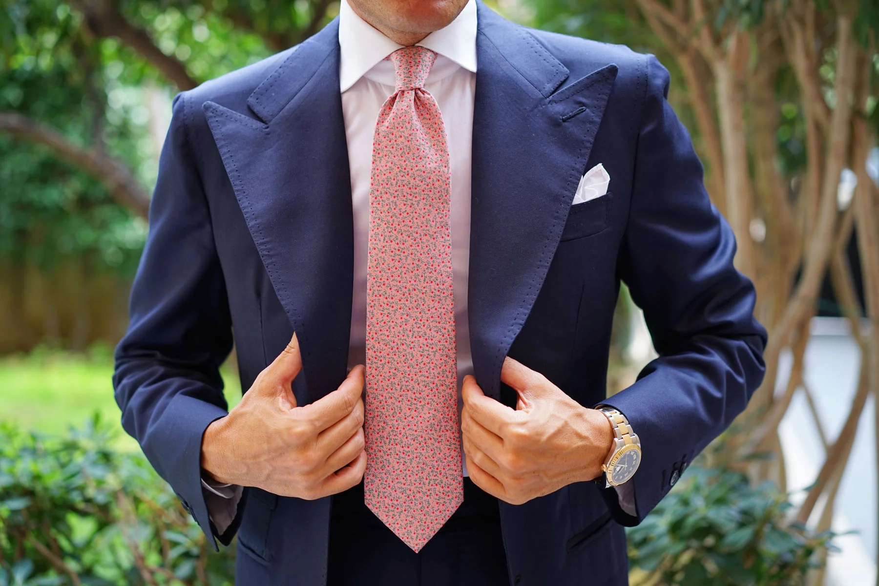 Houston Pink Floral Necktie - Image 4