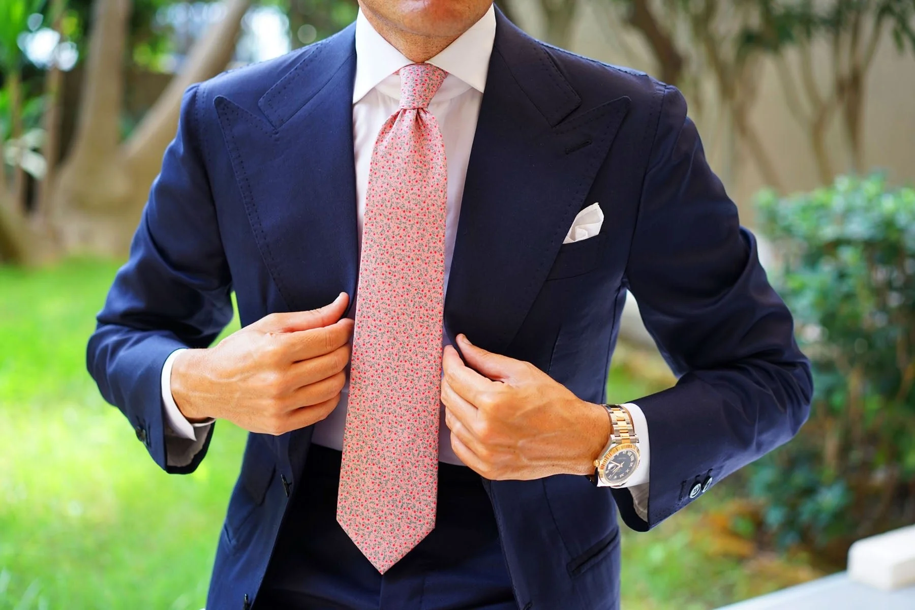 Houston Pink Floral Necktie - Image 6