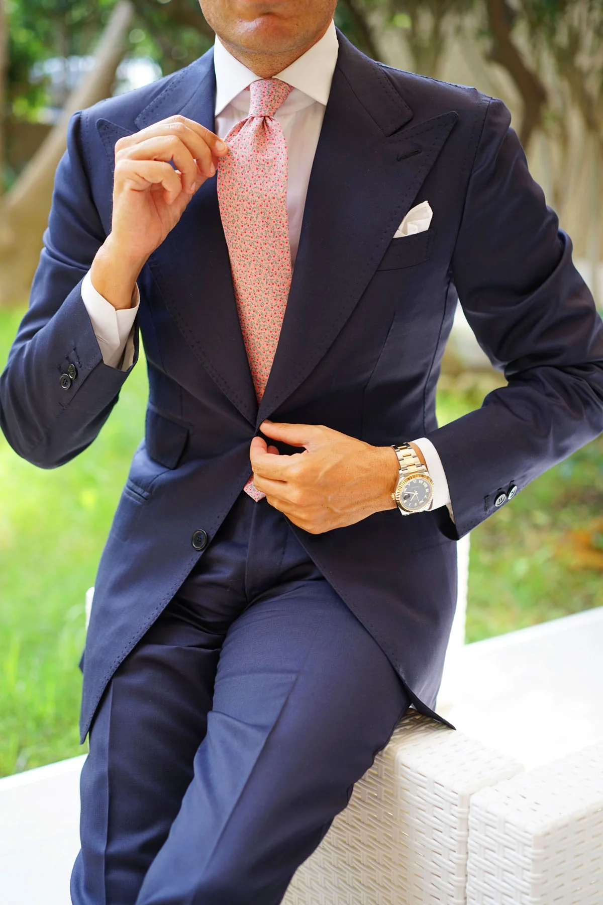 Houston Pink Floral Necktie - Image 8