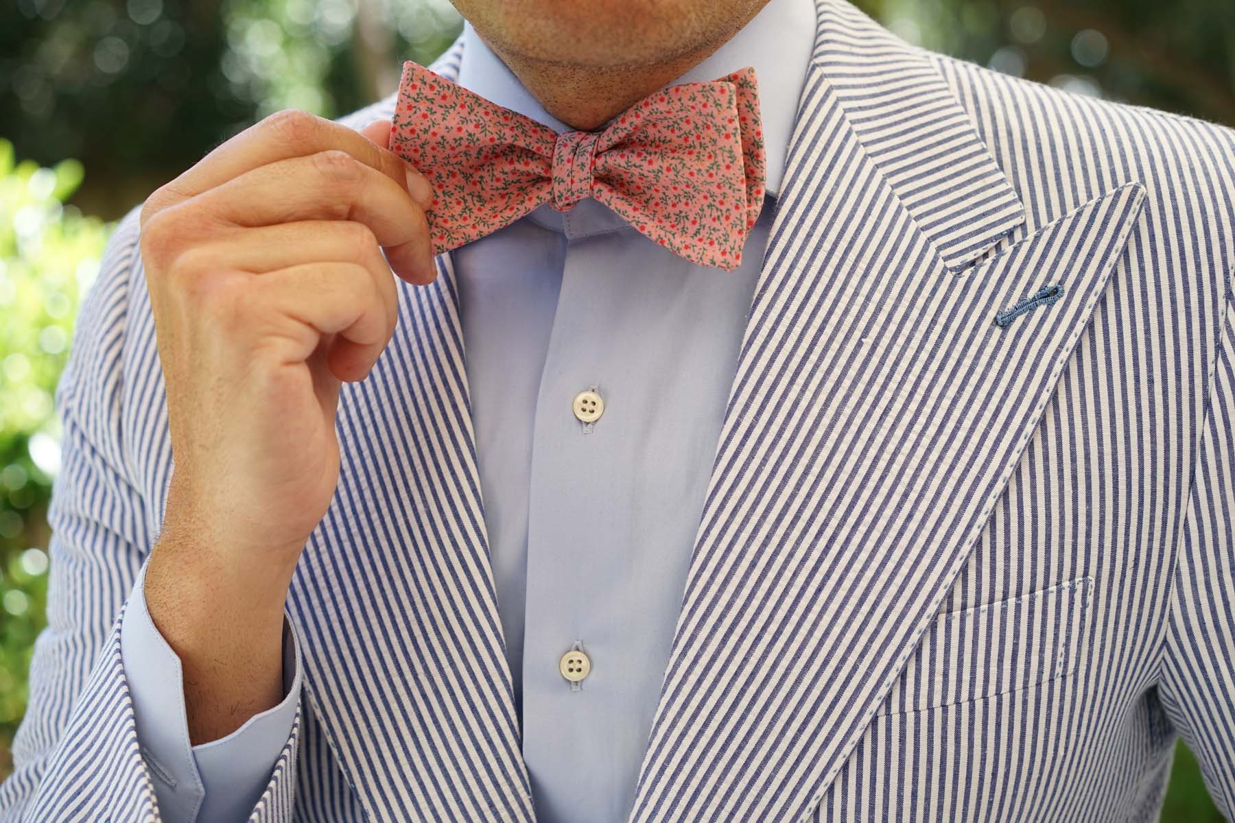 Houston Pink Floral Self Bow Tie - Image 7