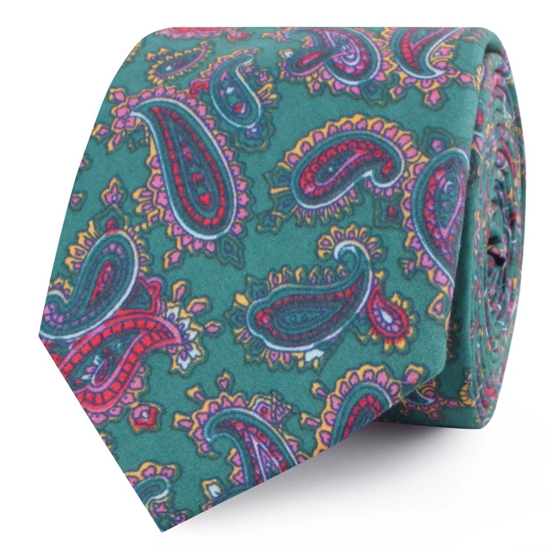 Hunter Green Isfahan Paisley Skinny Tie - Image 2