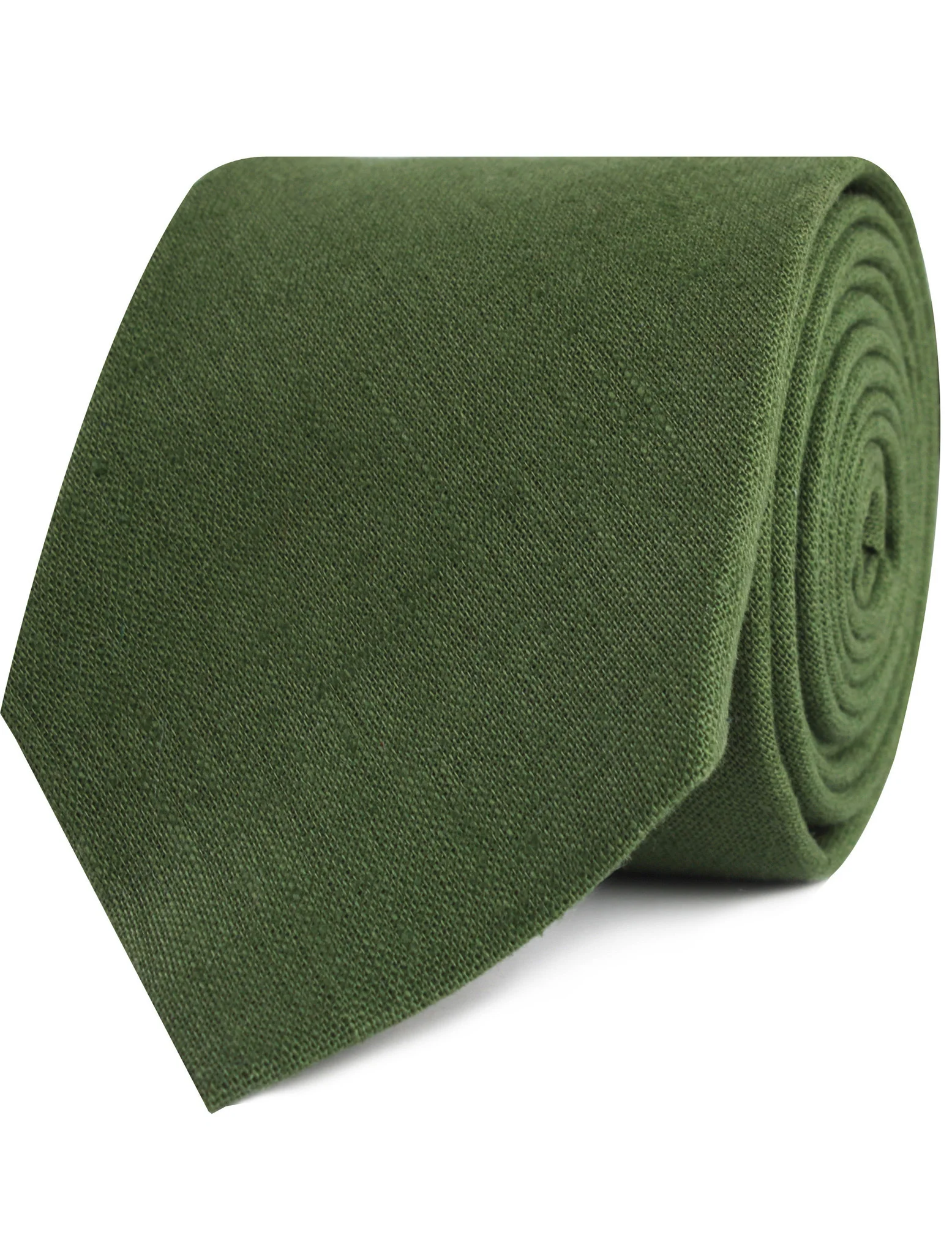 Hunter Green Slub Linen Tie - Image 2