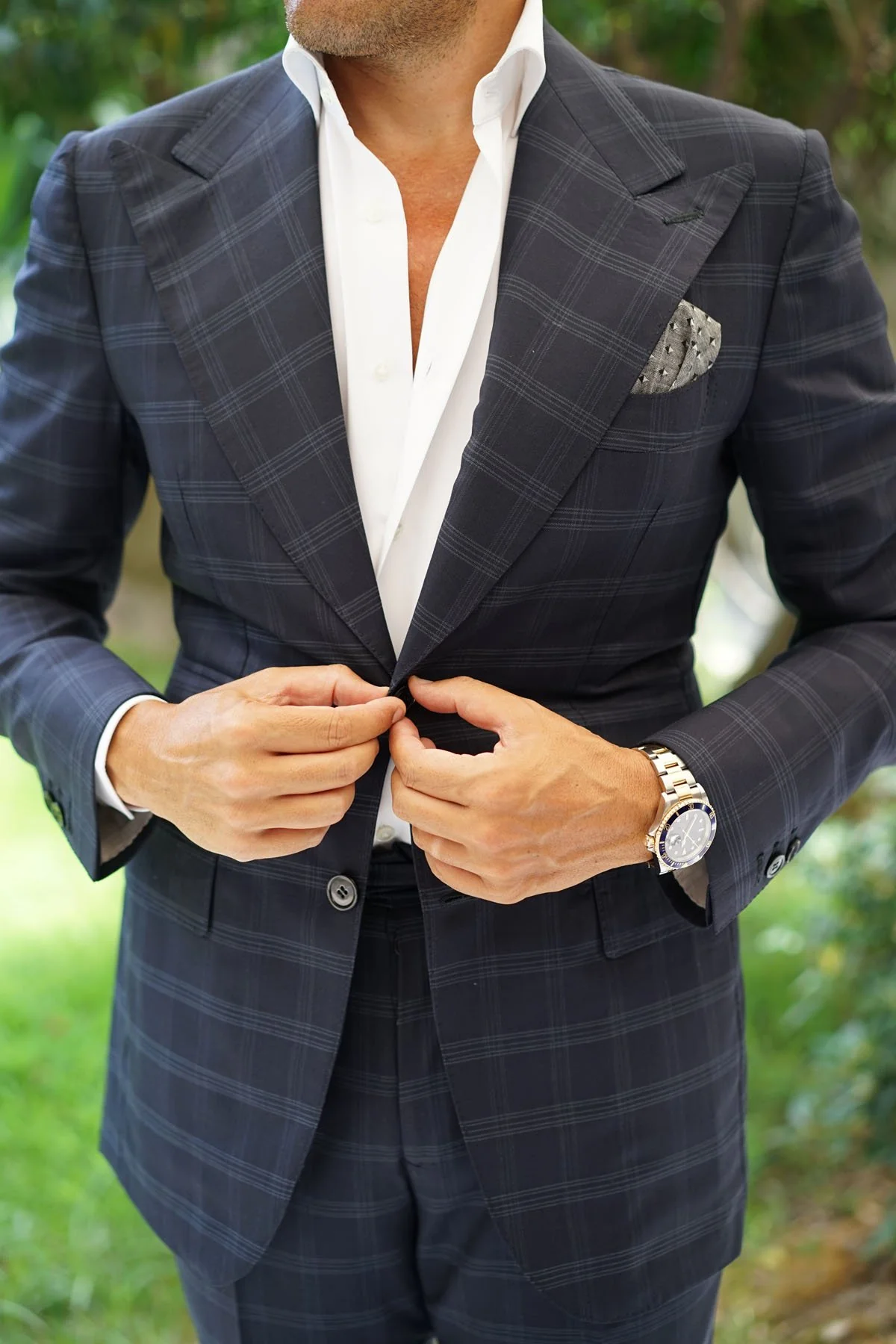 Inception Black Linen Pocket Square - Image 4