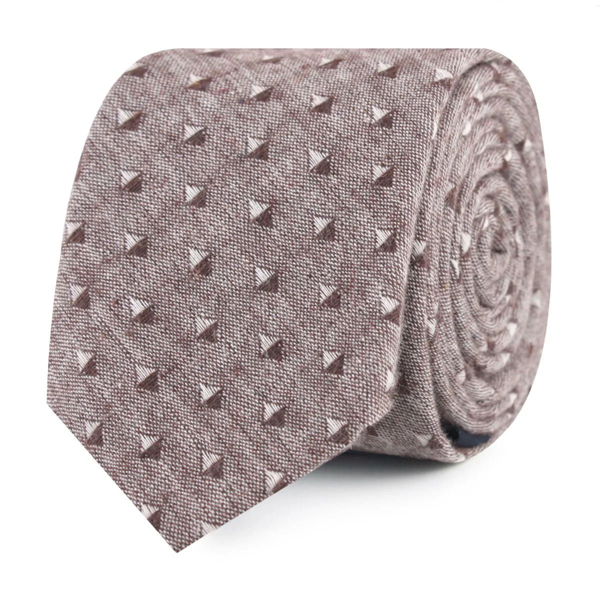 Inception Brown Linen Skinny Tie - Image 2