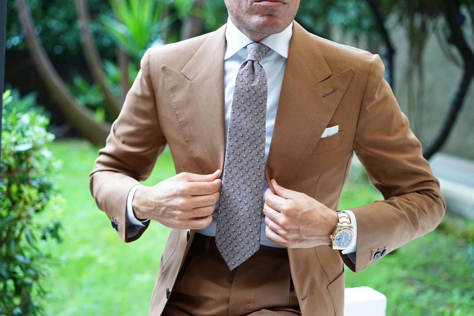 Inception Brown Linen Tie - Image 4