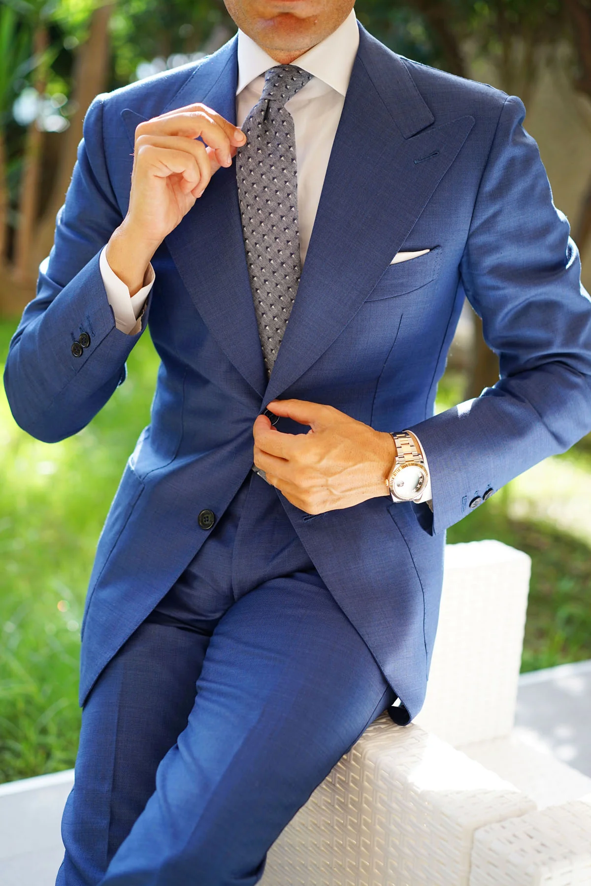 Inception Navy Linen Tie - Image 14