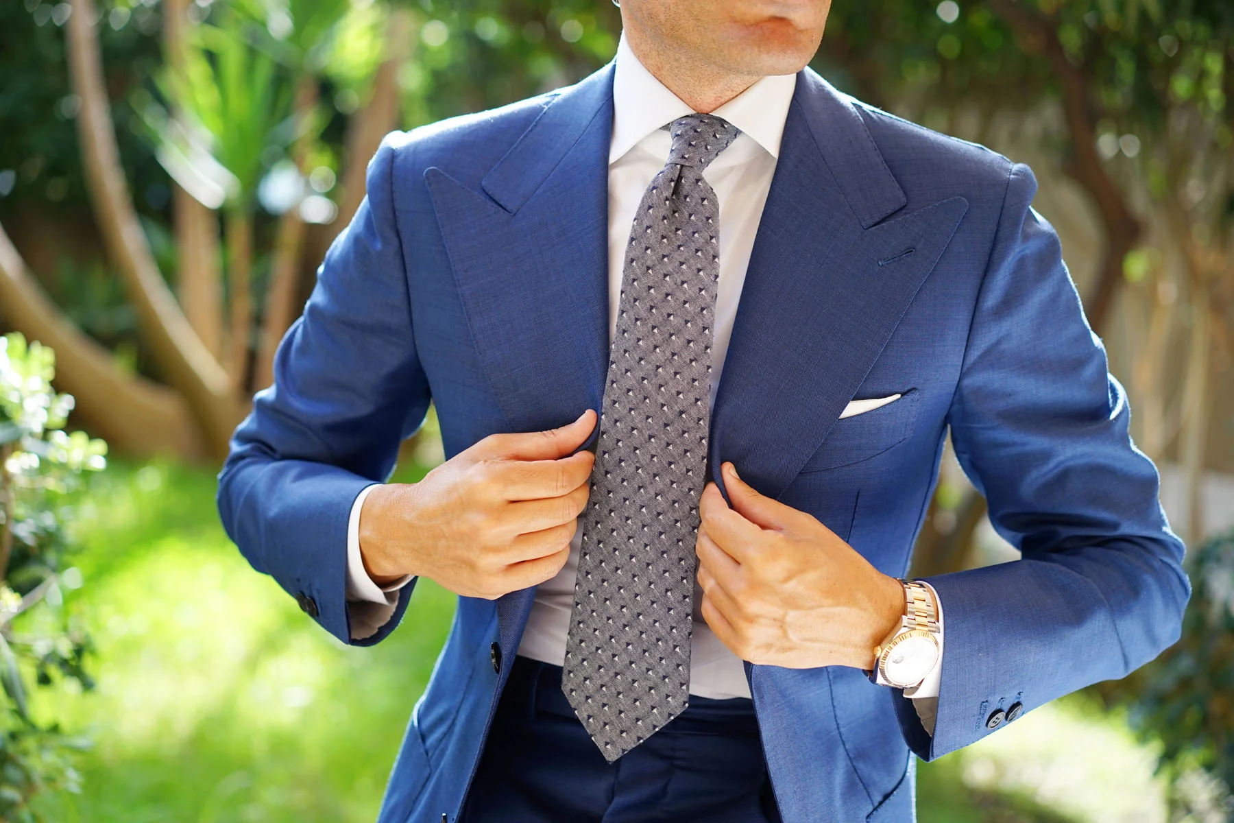 Inception Navy Linen Tie - Image 4