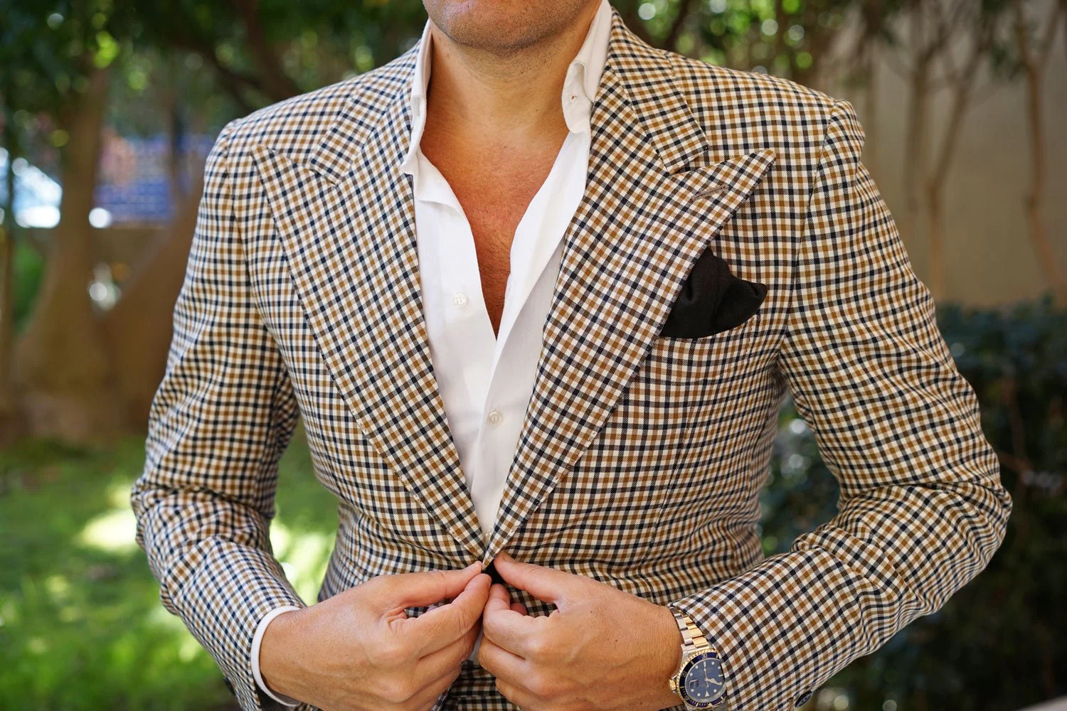 Ink Black Slub Linen Pocket Square - Image 3