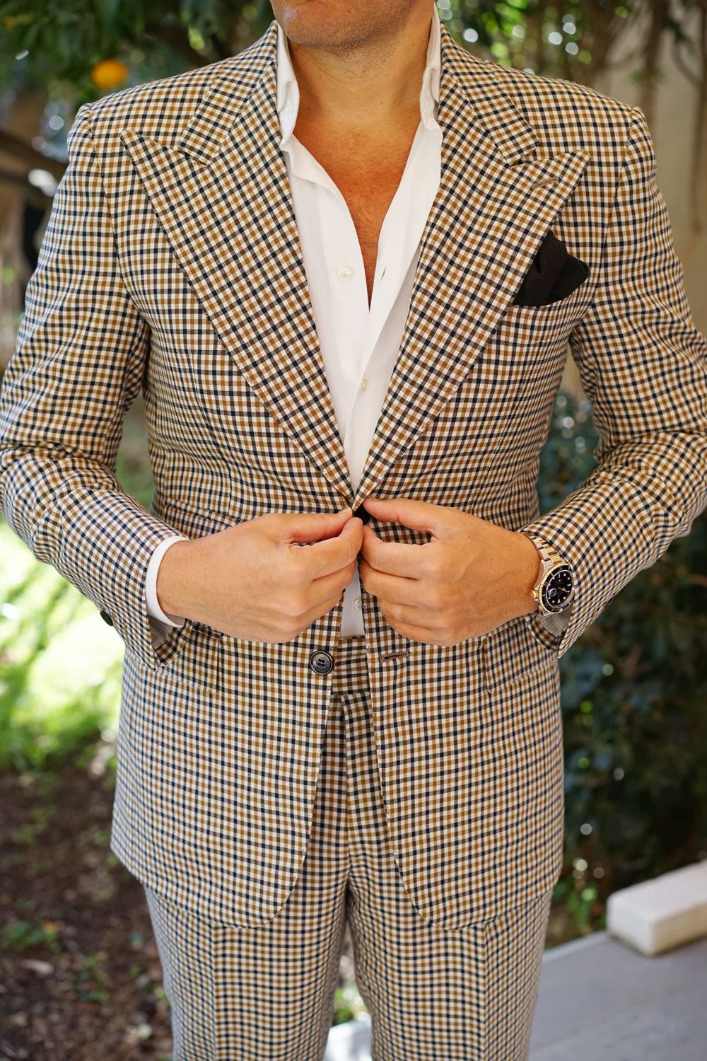 Ink Black Slub Linen Pocket Square - Image 4