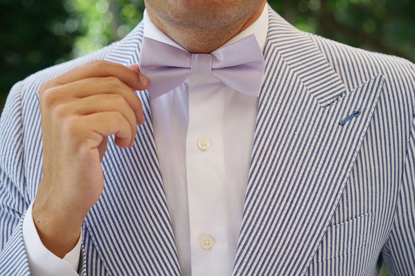 Iris Lilac Purple Weave Bow Tie - Image 6