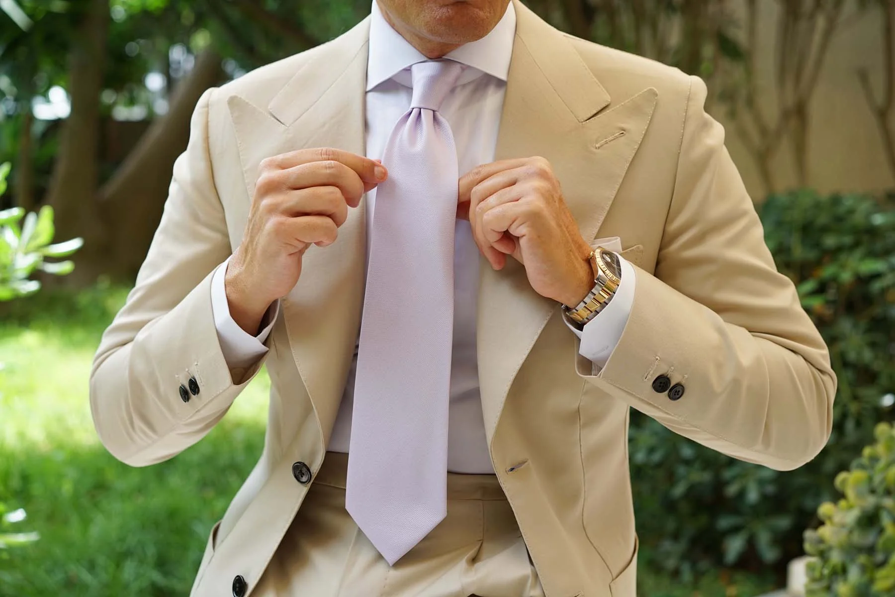 Iris Lilac Purple Weave Necktie - Image 6