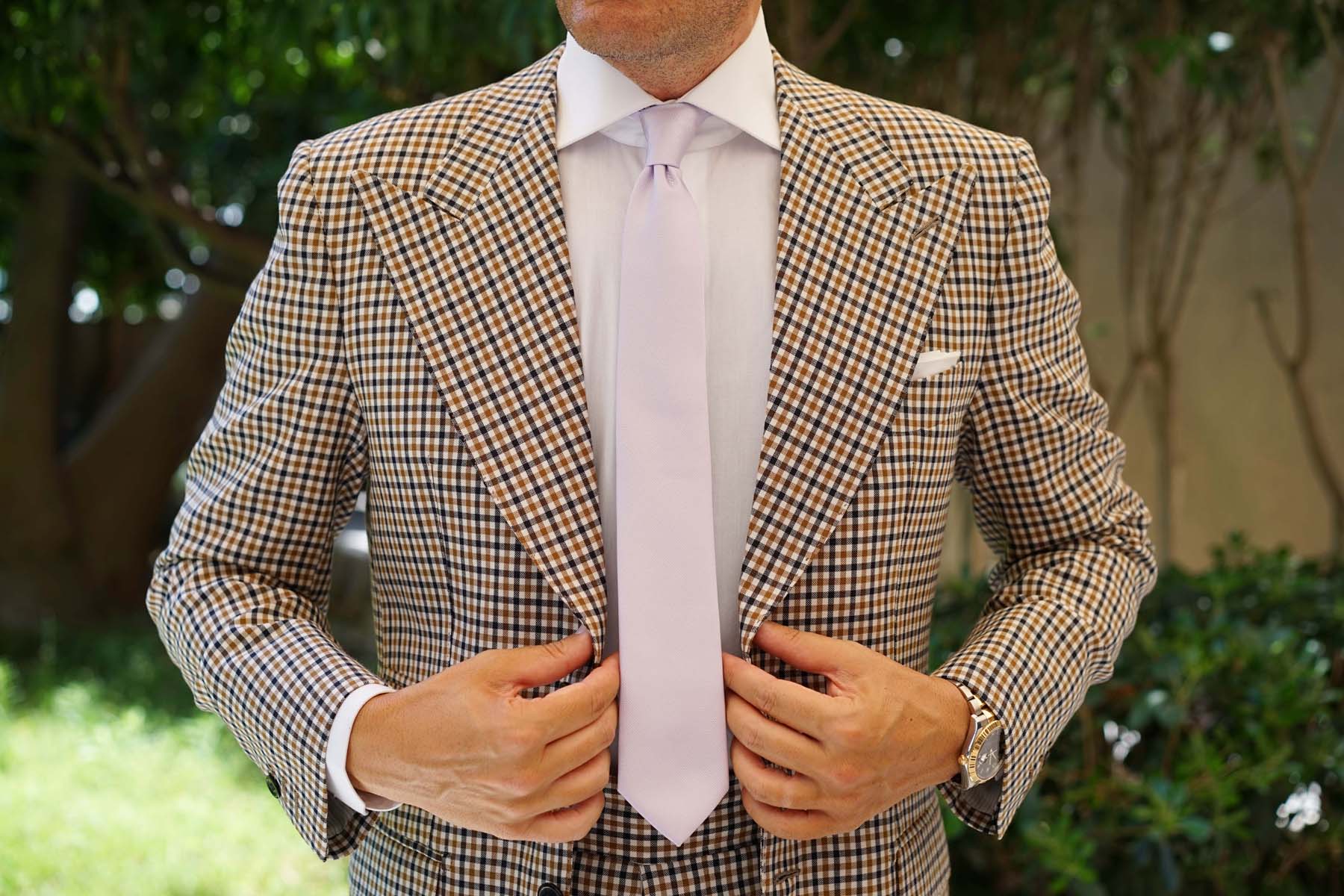 Iris Lilac Purple Weave Skinny Tie - Image 10