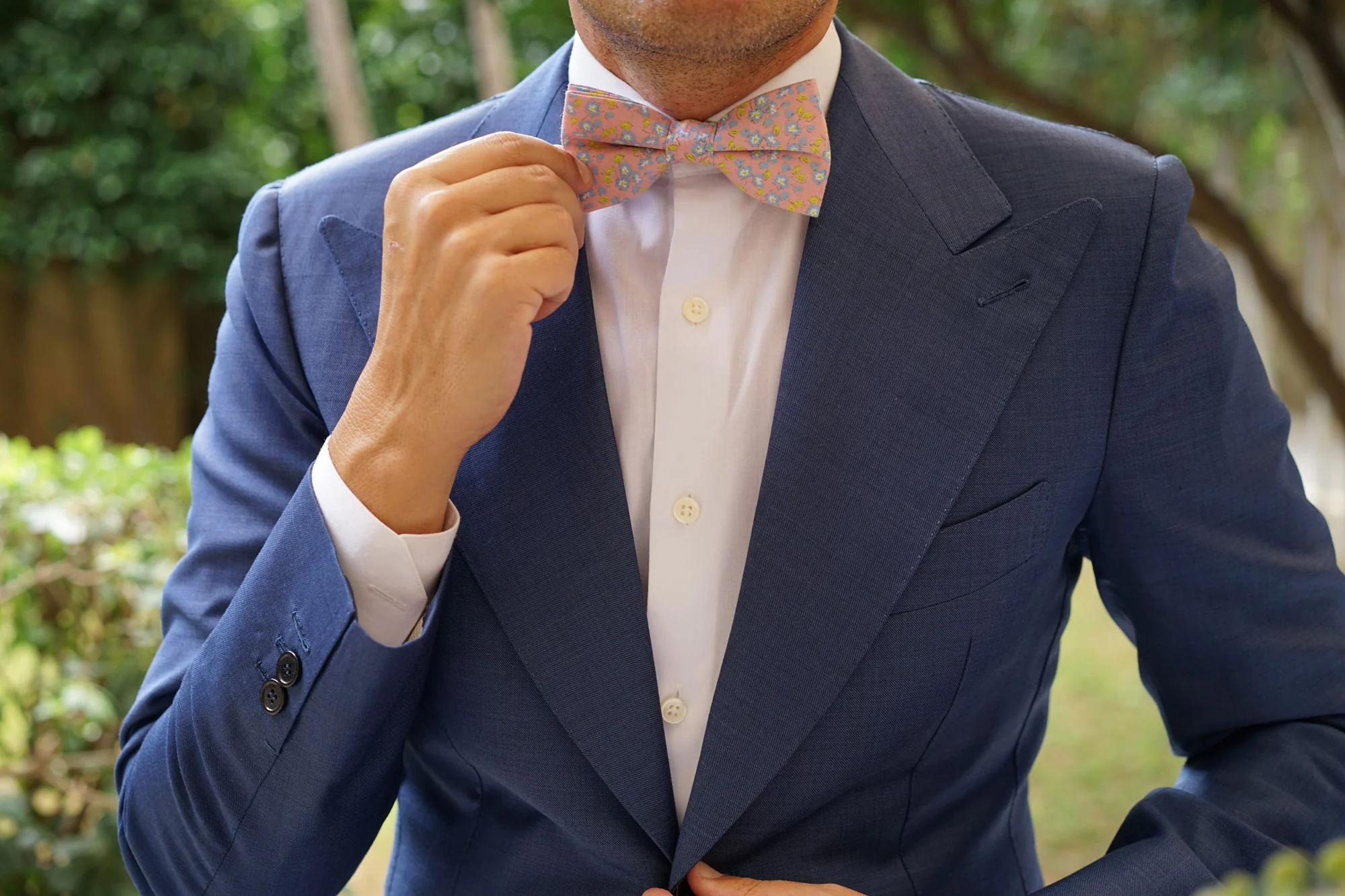 Isle of Skye Peach Floral Bow Tie - Image 10