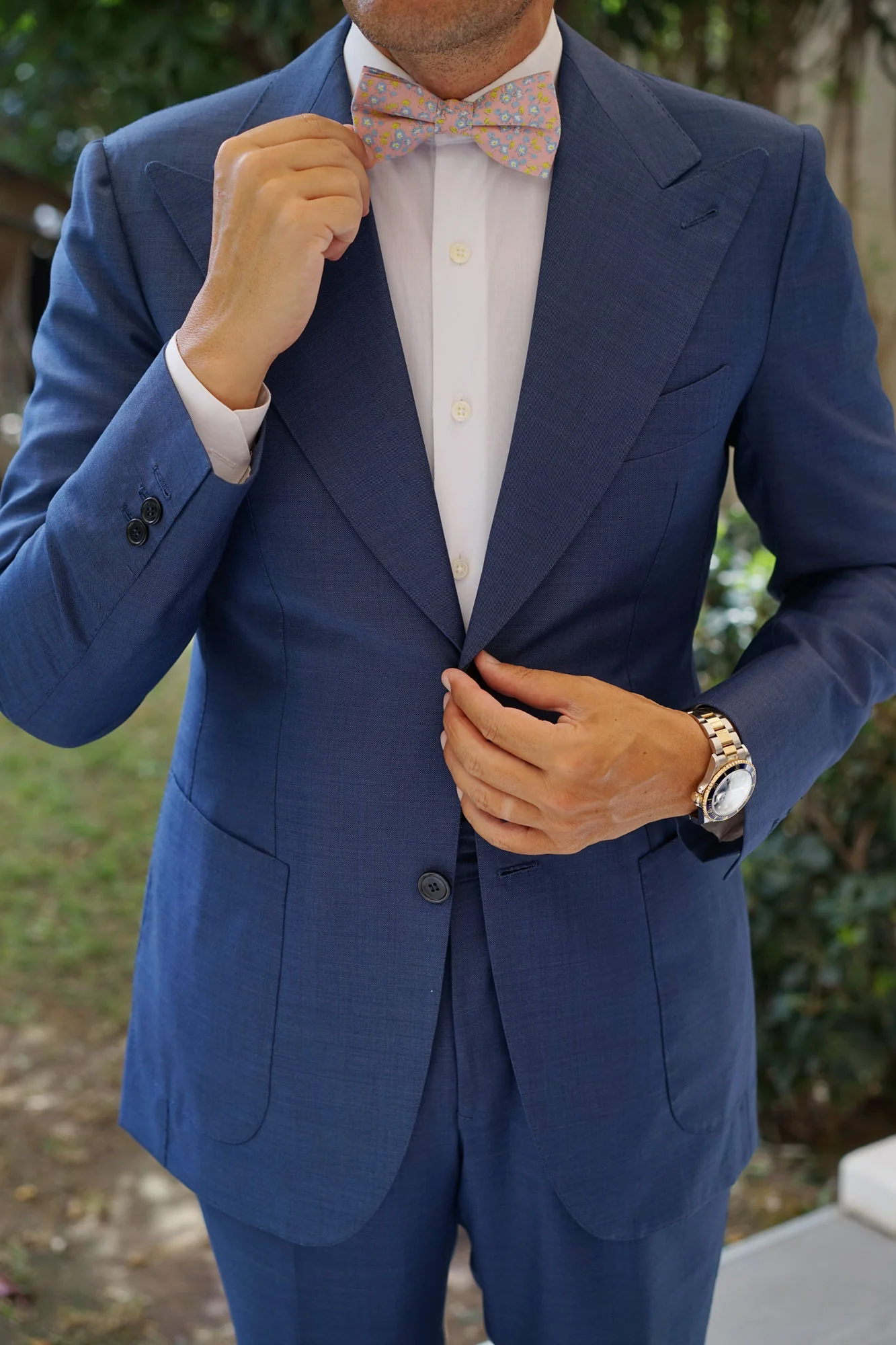 Isle of Skye Peach Floral Bow Tie - Image 11