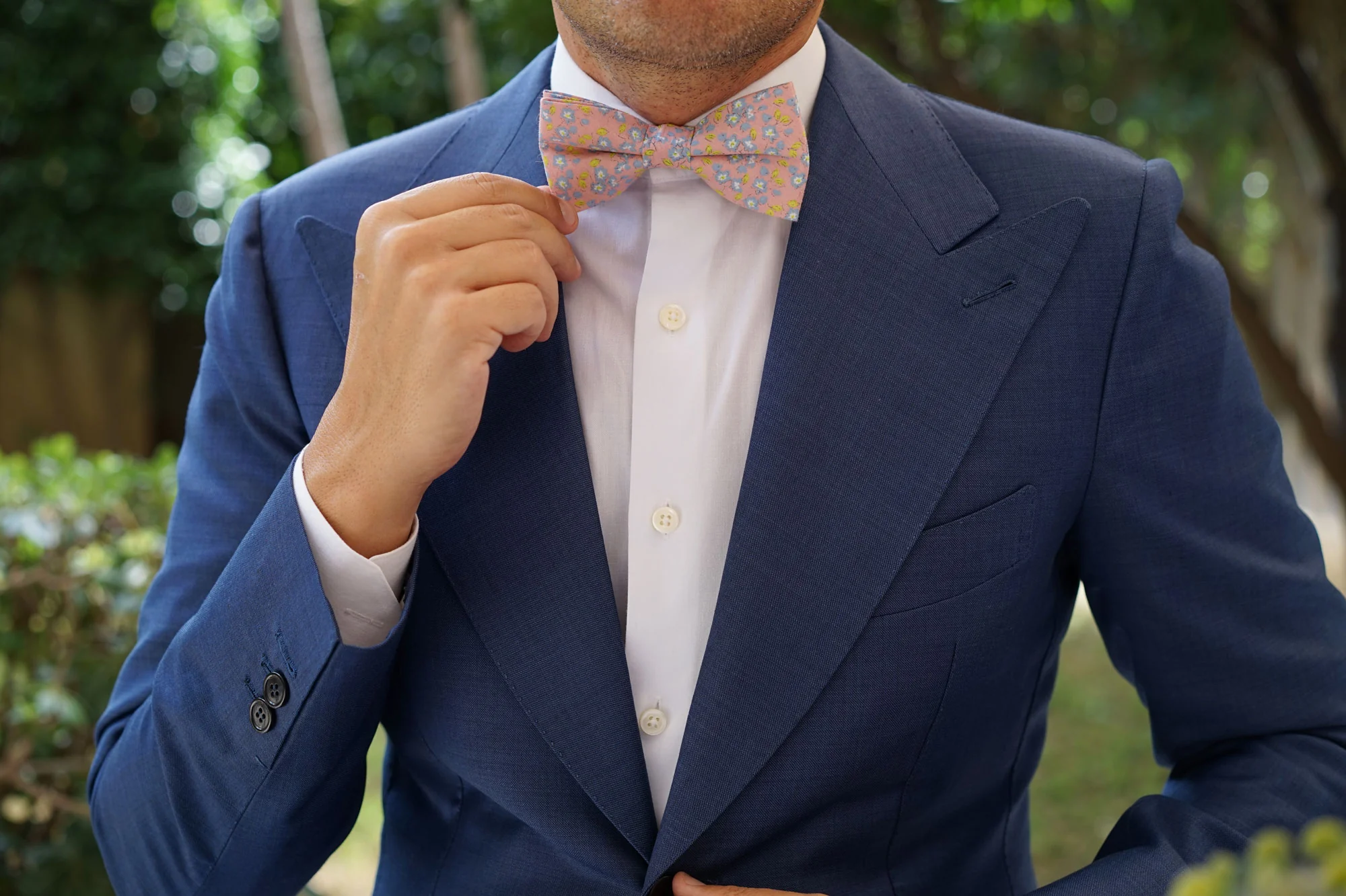 Isle of Skye Peach Floral Bow Tie - Image 5