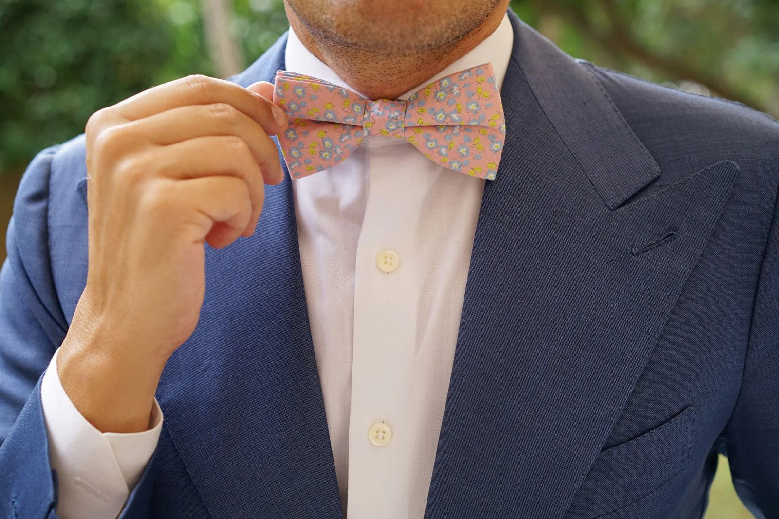 Isle of Skye Peach Floral Bow Tie - Image 6