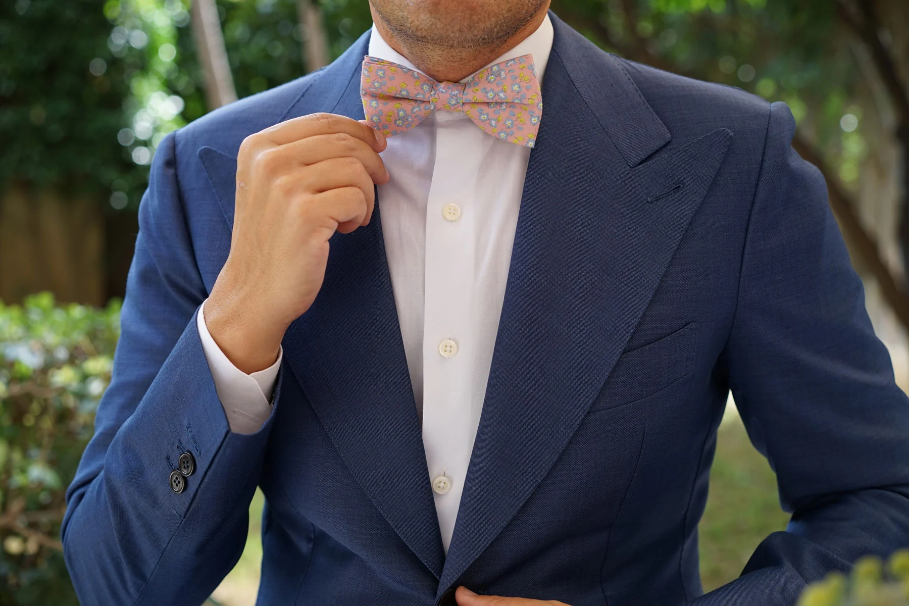 Isle of Skye Peach Floral Bow Tie - Image 9