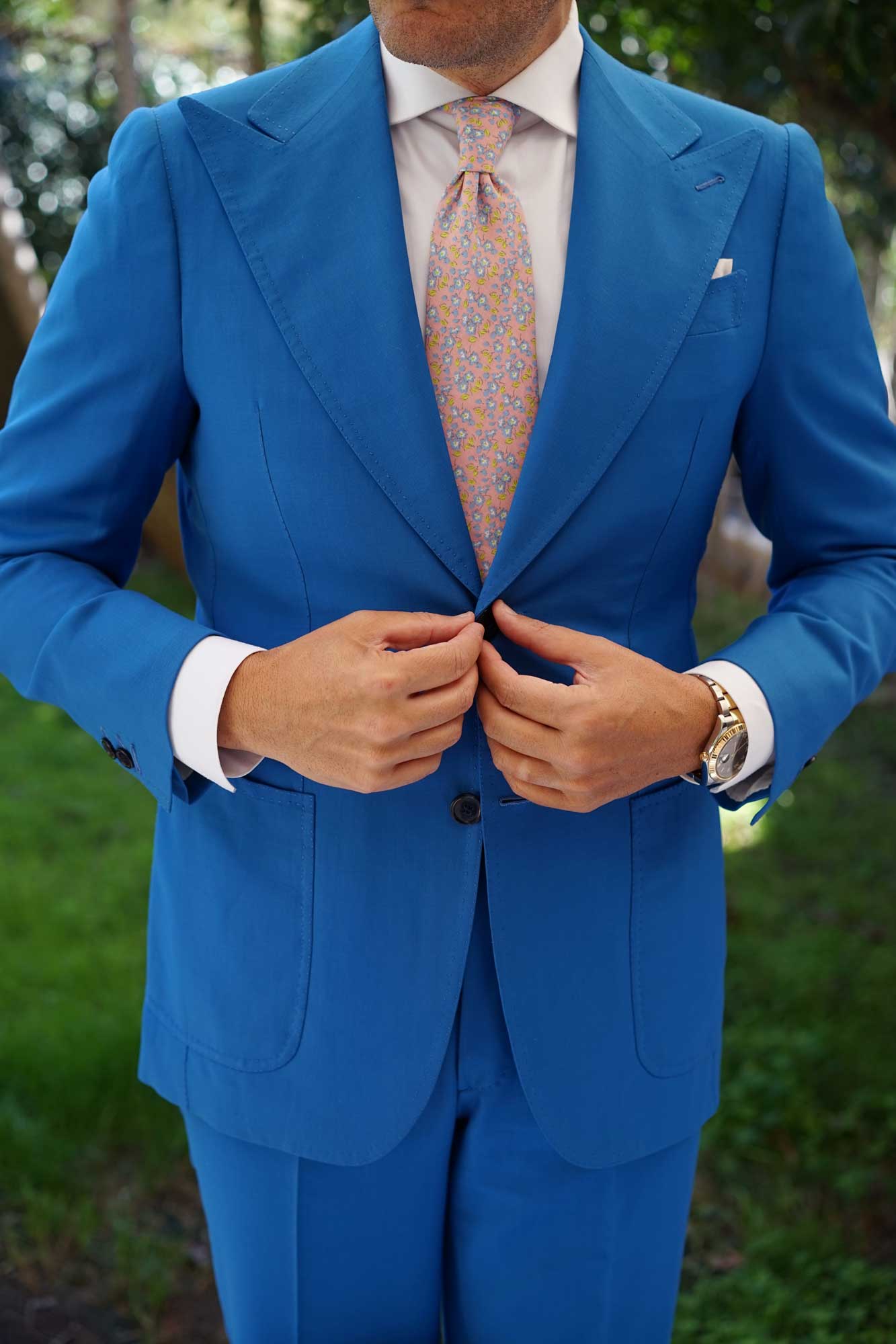 Isle of Skye Peach Floral Necktie - Image 11