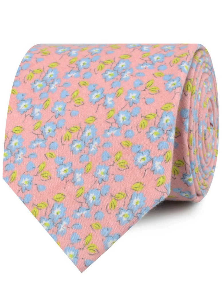 Isle of Skye Peach Floral Necktie - Image 2