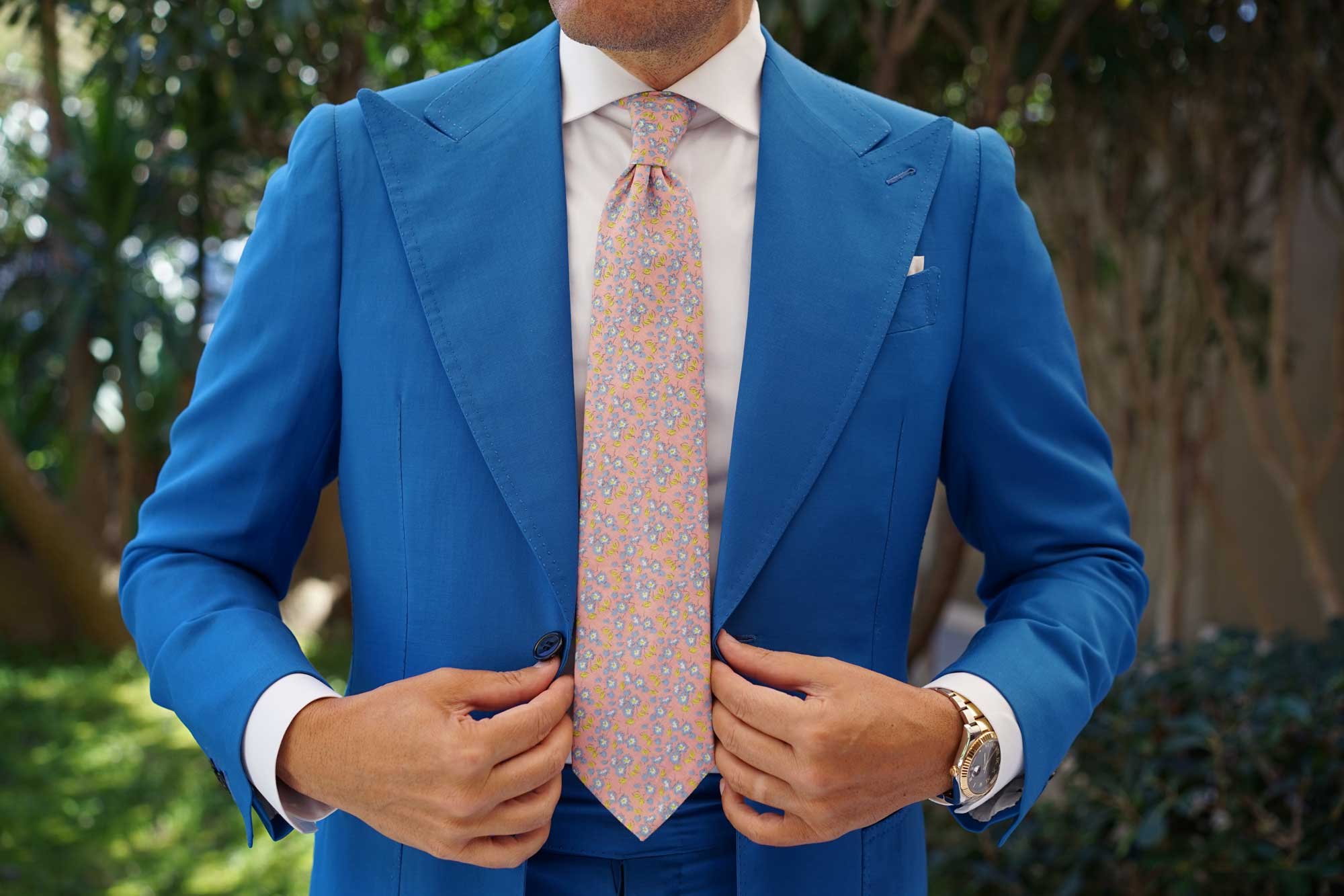 Isle of Skye Peach Floral Necktie - Image 4