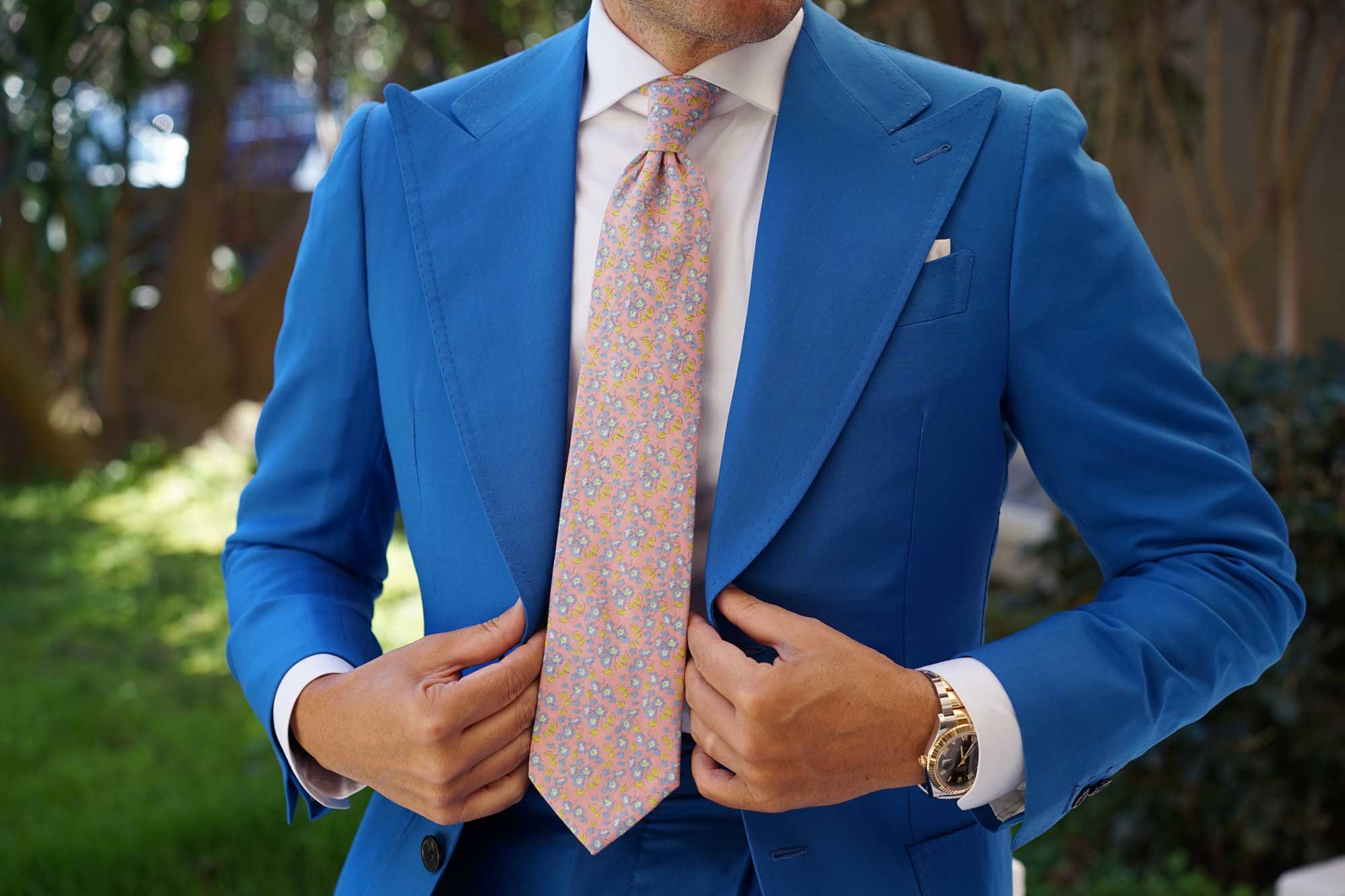 Isle of Skye Peach Floral Necktie - Image 6