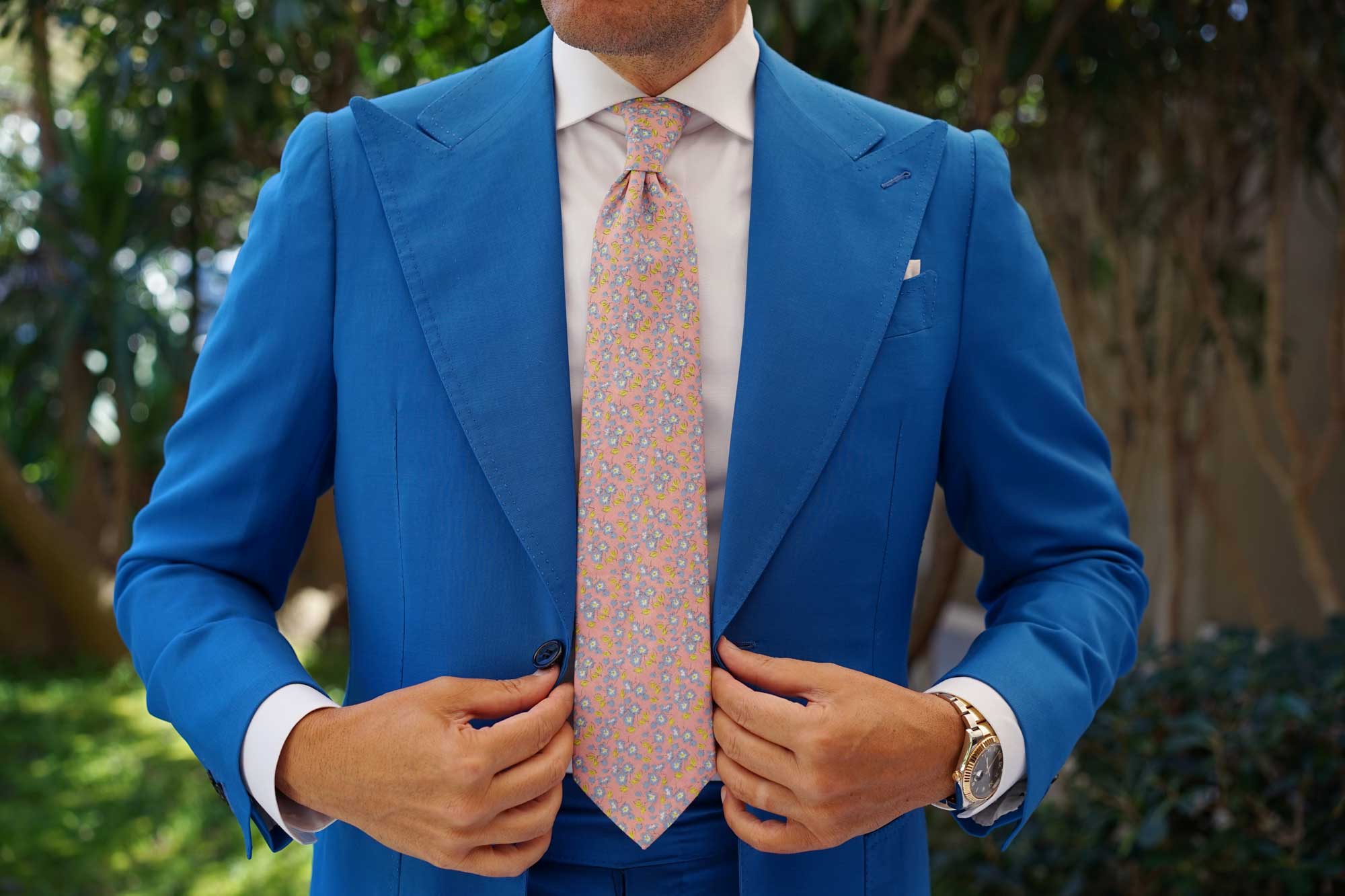 Isle of Skye Peach Floral Necktie - Image 8