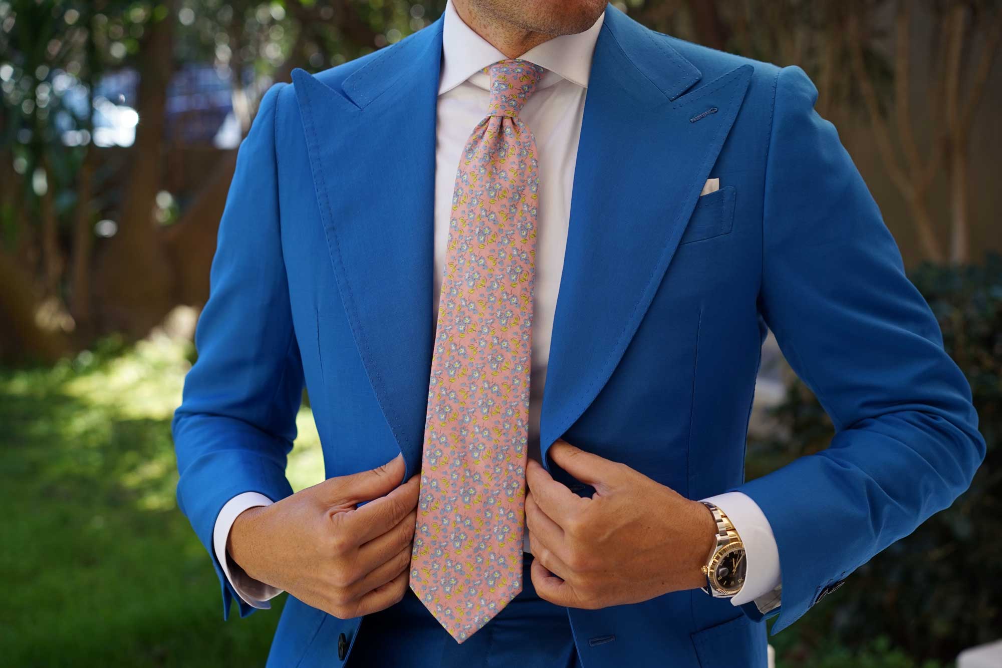 Isle of Skye Peach Floral Necktie - Image 9
