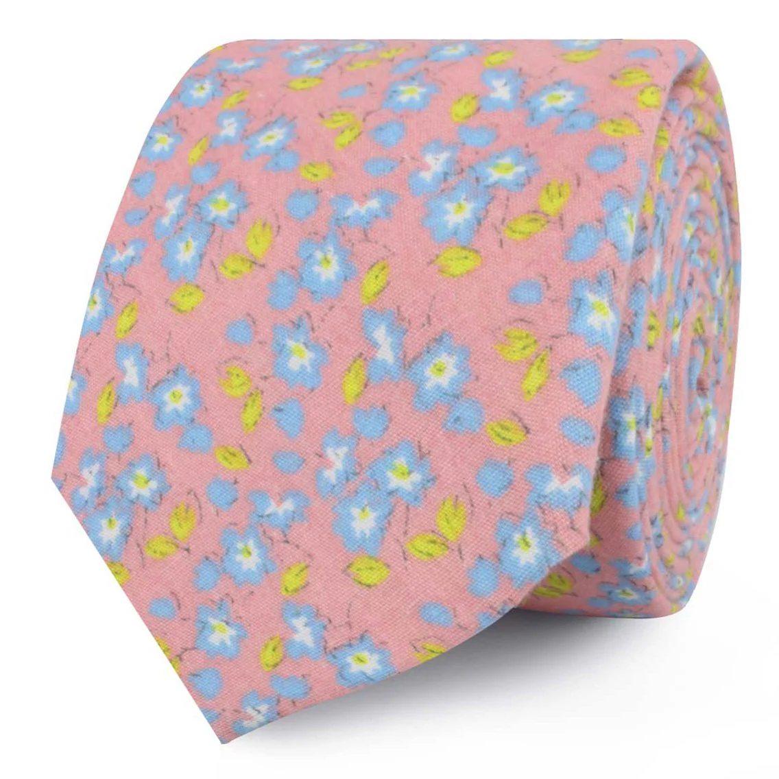 Isle of Skye Peach Floral Skinny Tie - Image 2