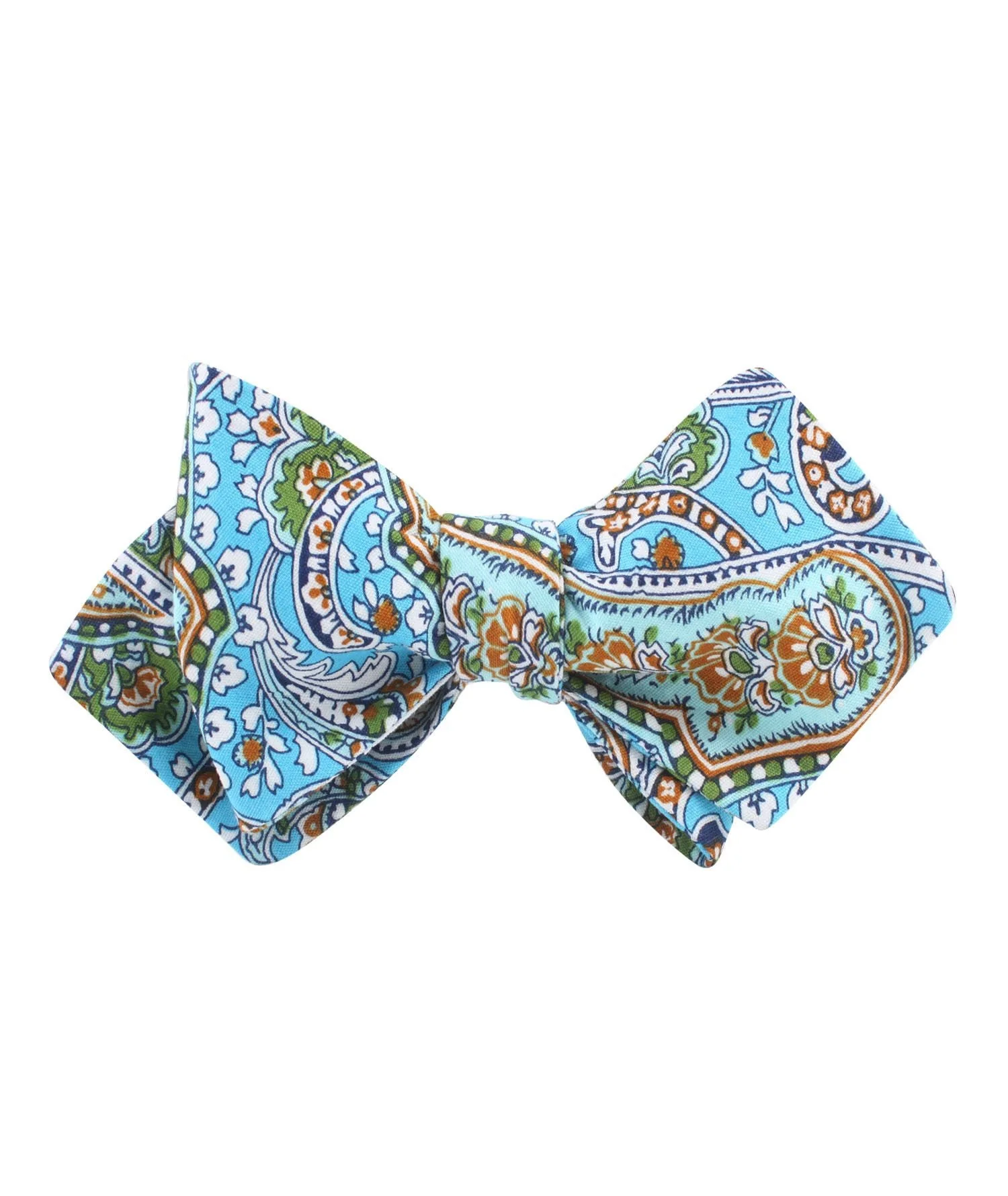 Isola Comacina Blue Paisley Diamond Self Bow Tie - Image 2