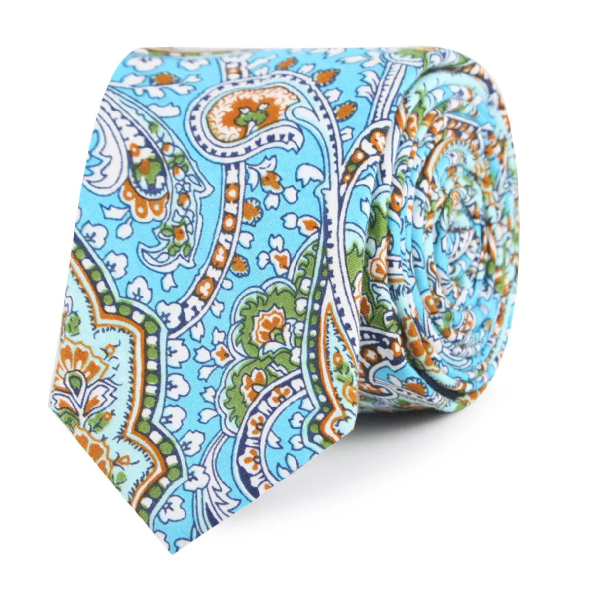 Isola Comacina Blue Paisley Skinny Tie - Image 2