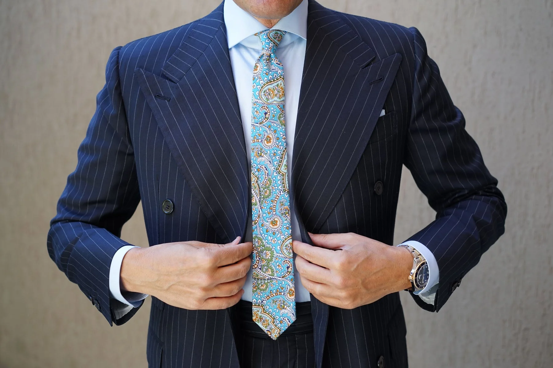 Isola Comacina Blue Paisley Skinny Tie - Image 6