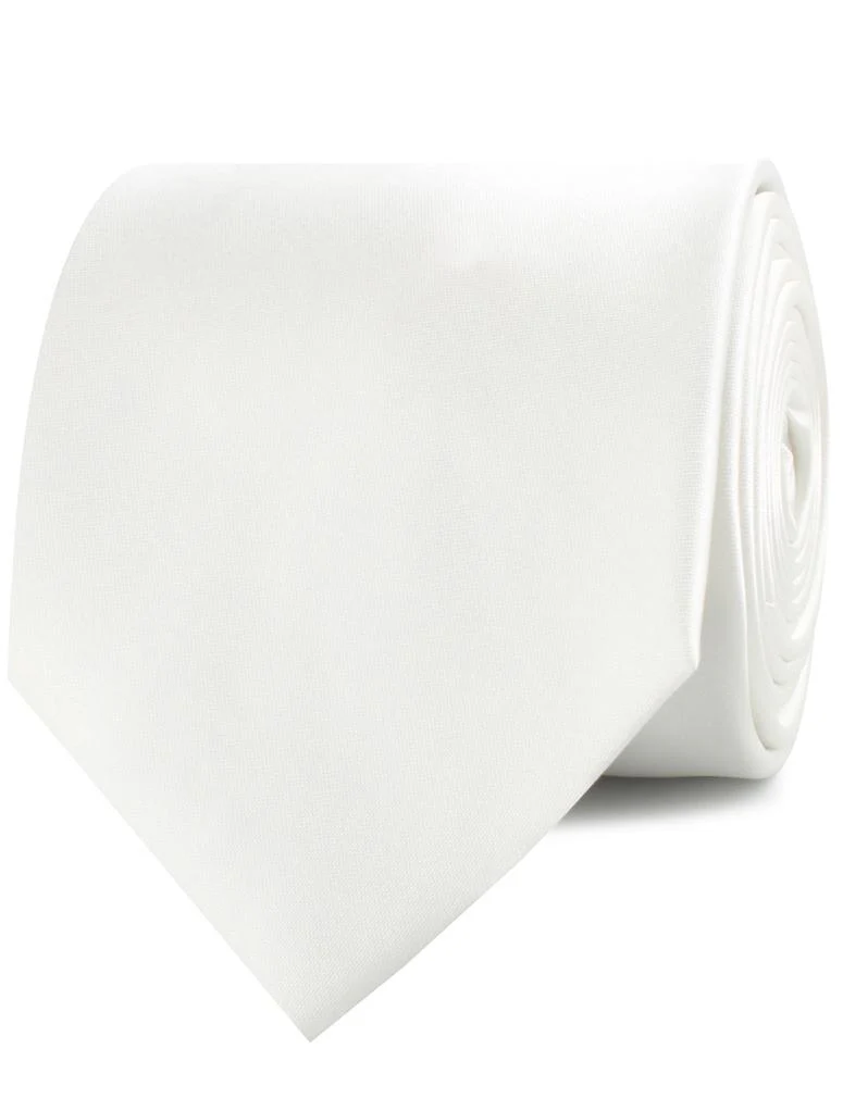 Ivory Crisp Satin Necktie - Image 2