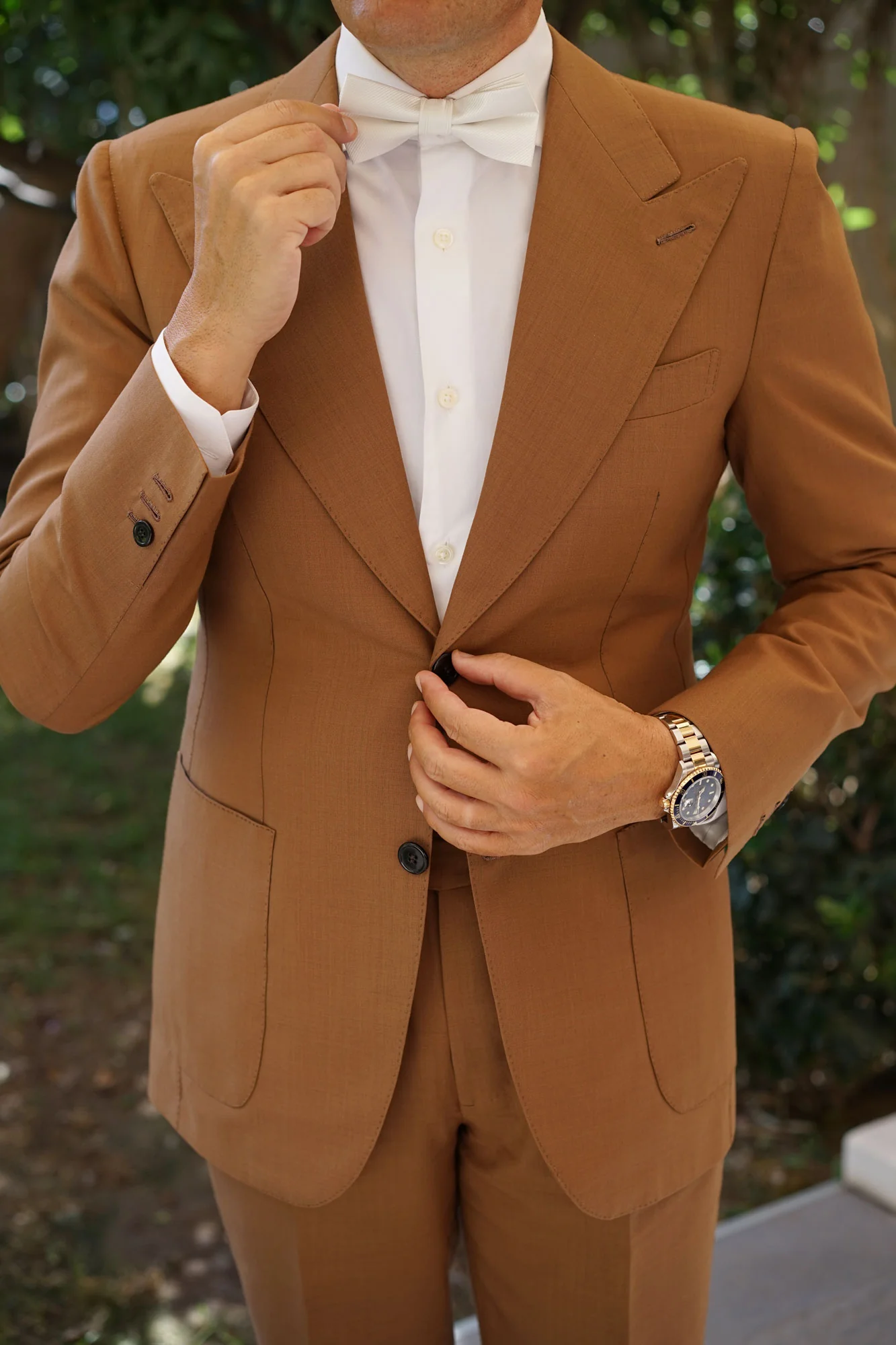 Ivory Crisp Twill Bow Tie - Image 4
