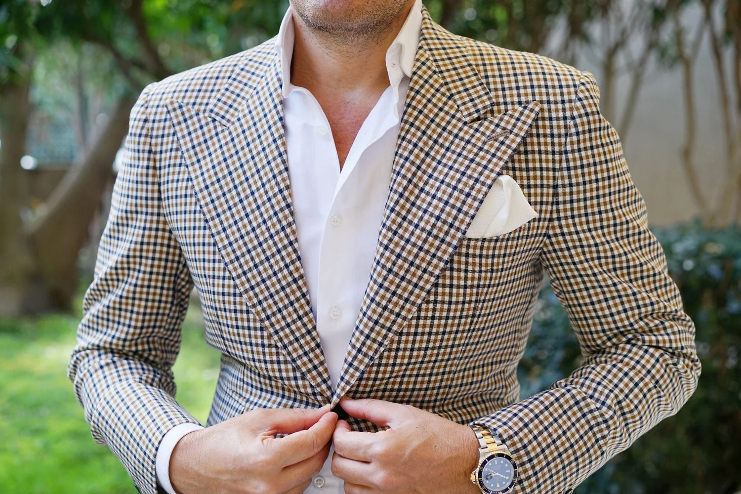 Ivory Crisp Twill Pocket Square - Image 3