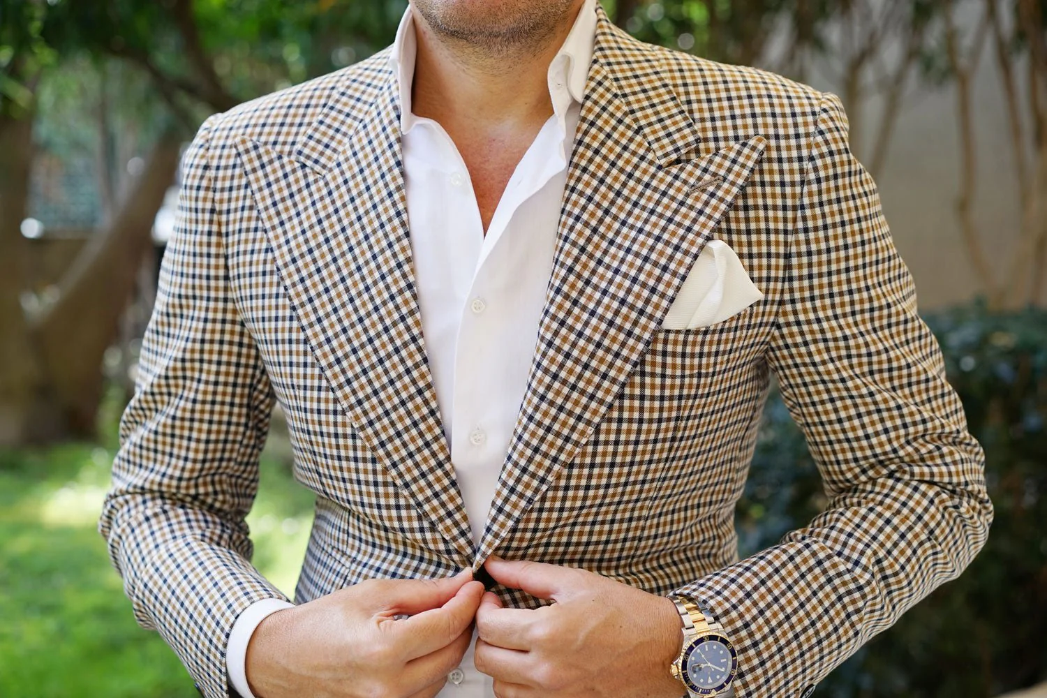 Ivory Crisp Twill Pocket Square - Image 7
