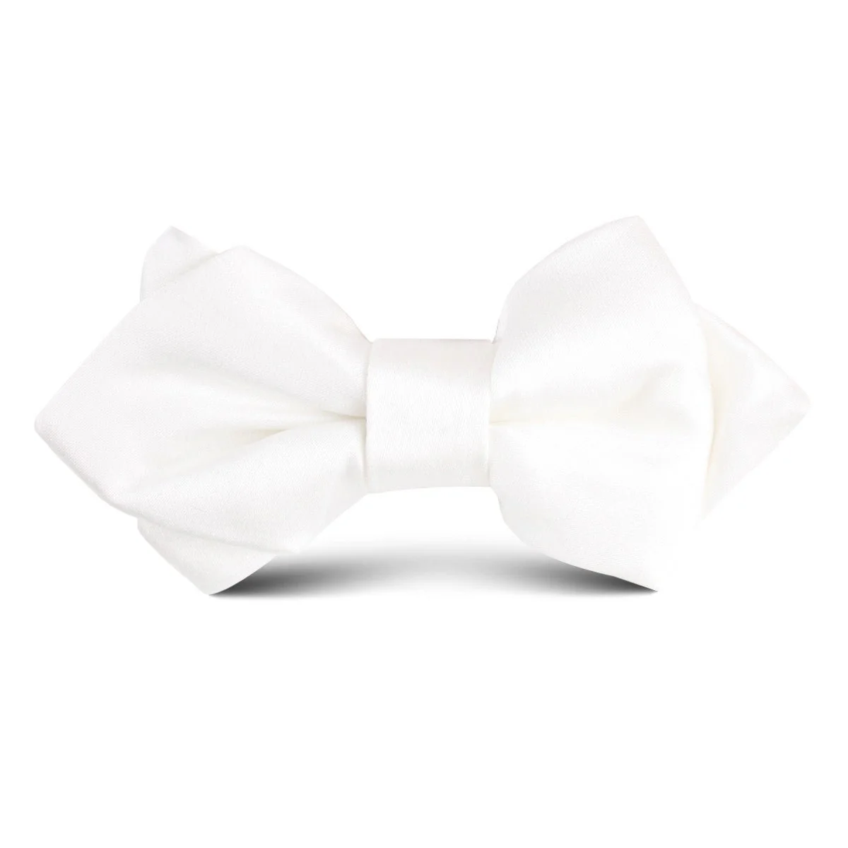 Ivory Satin Kids Diamond Bow Tie