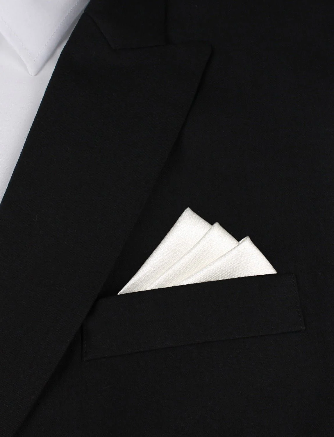 Ivory Satin Pocket Square - Image 4