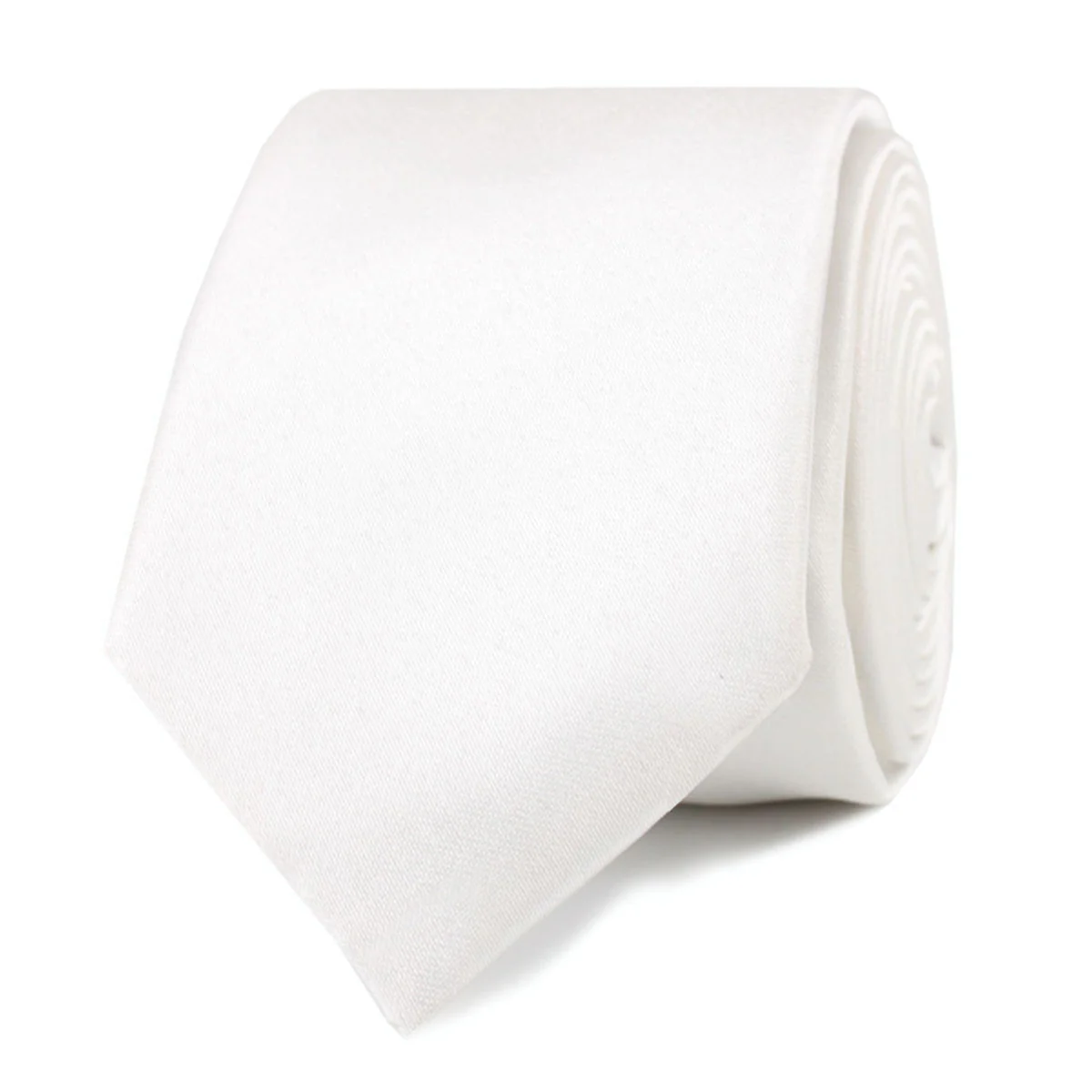 Ivory Satin Skinny Tie - Image 2