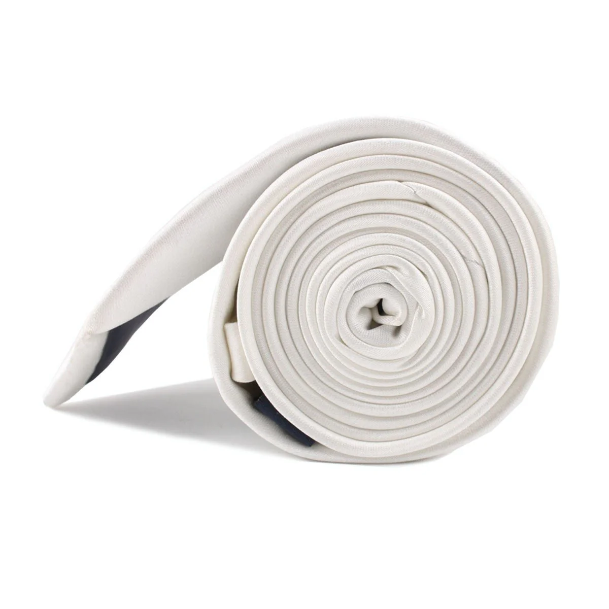 Ivory Satin Skinny Tie - Image 3