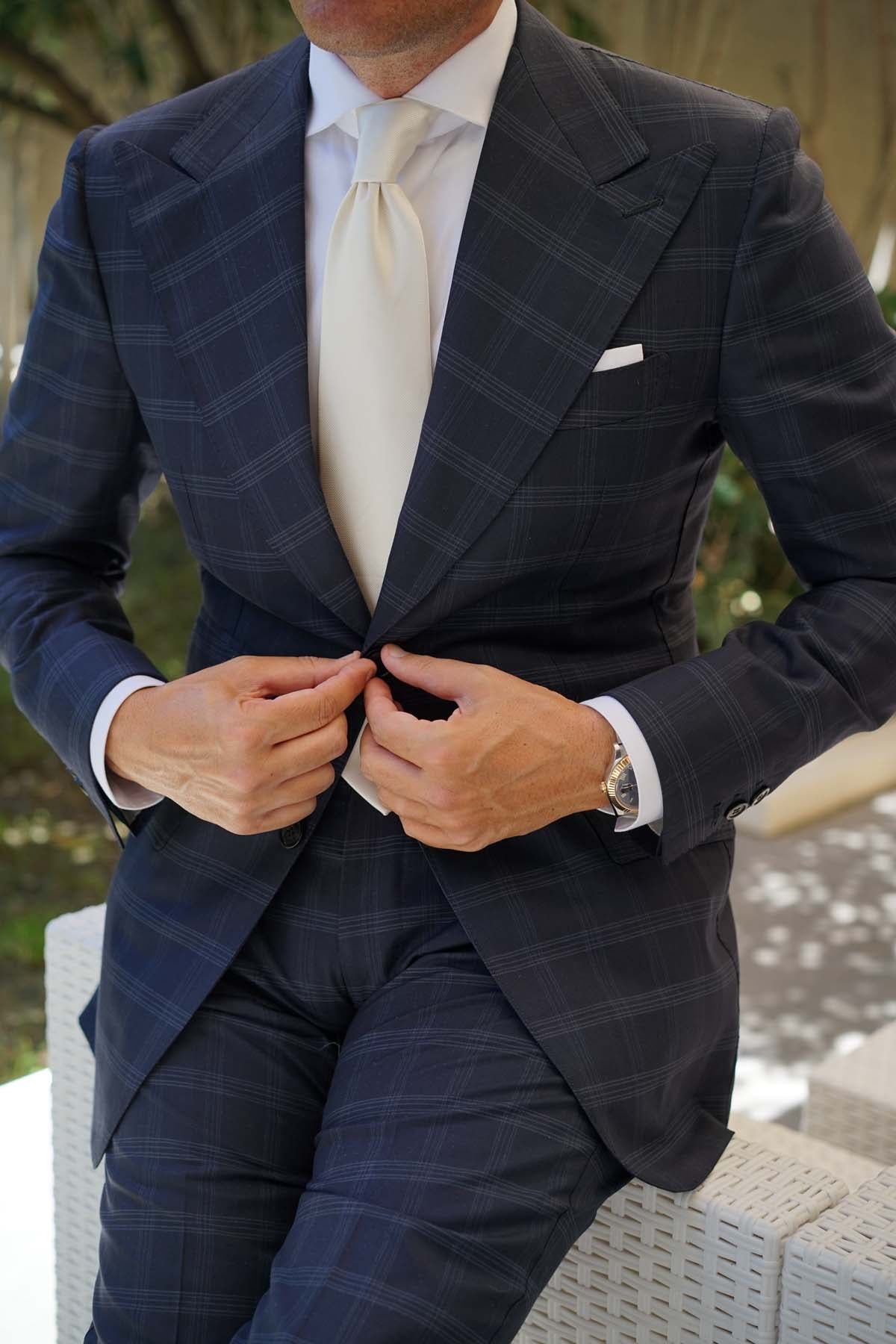 Ivory Weave Necktie - Image 6