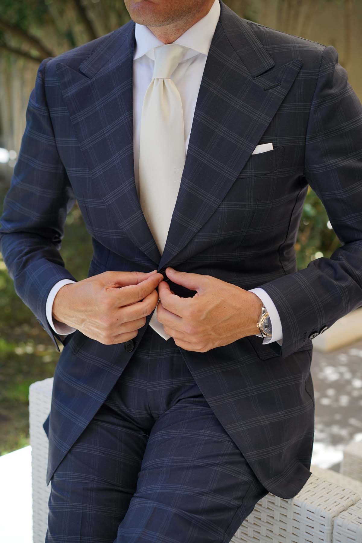 Ivory Weave Necktie - Image 9