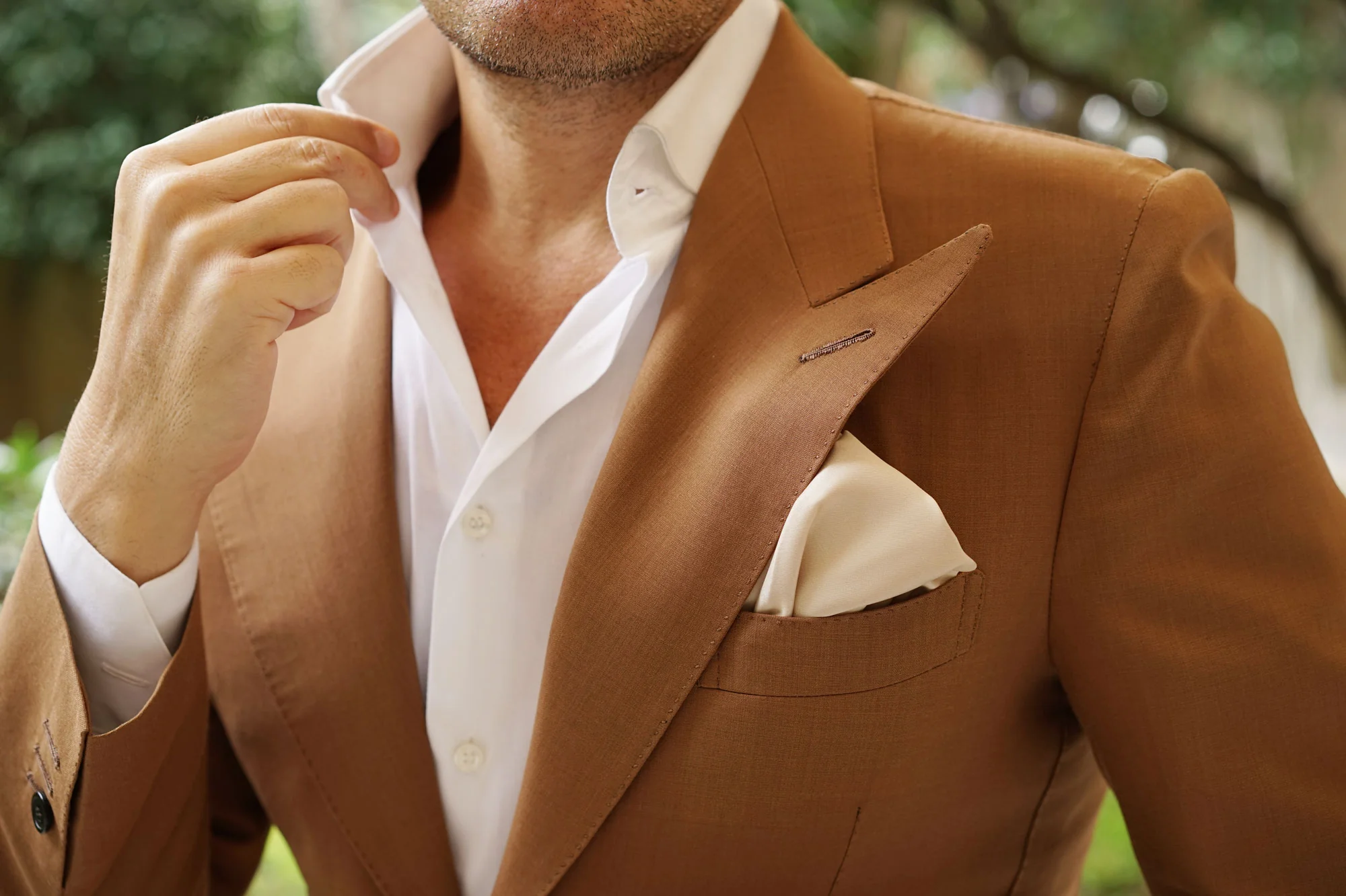 Ivory Weave Pocket Square - Image 6