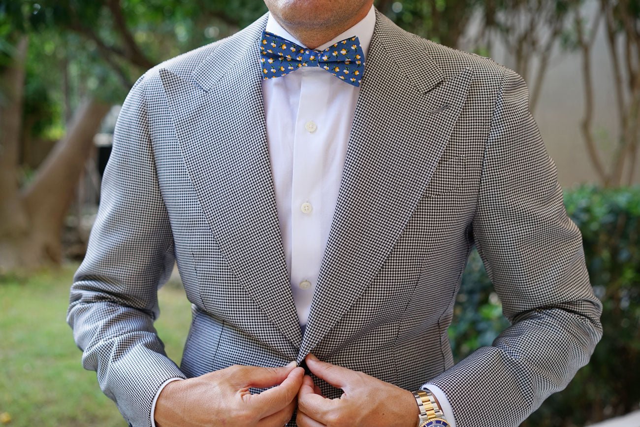 Iwaki Blue Petunia Floral Bow Tie - Image 3