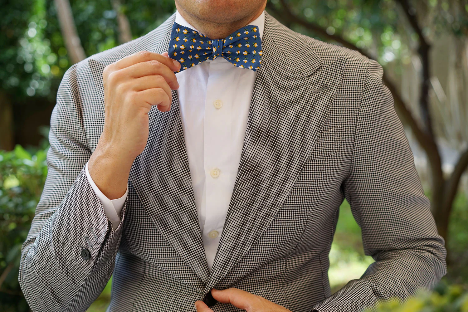 Iwaki Blue Petunia Floral Self Bow Tie - Image 10