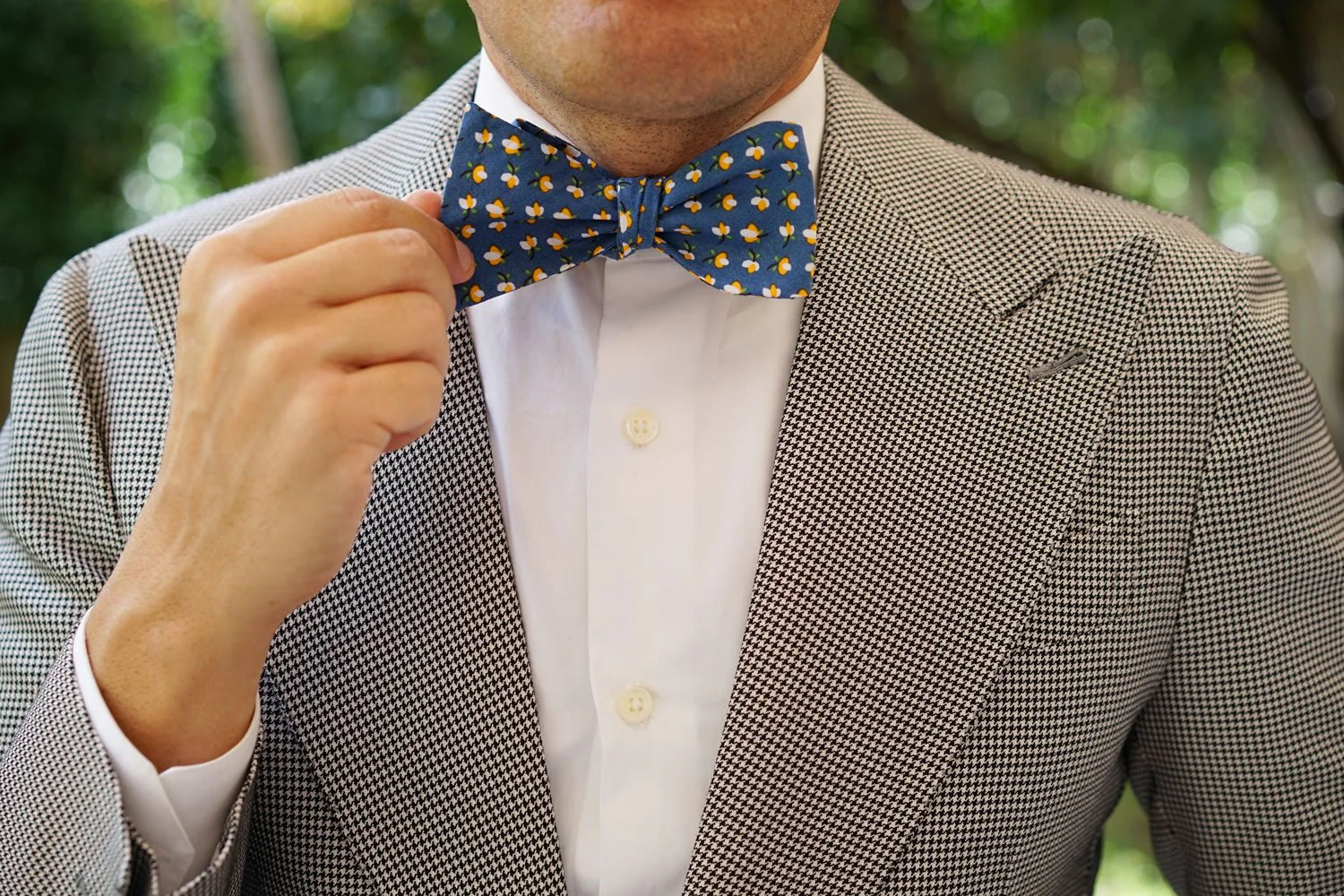 Iwaki Blue Petunia Floral Self Bow Tie - Image 7